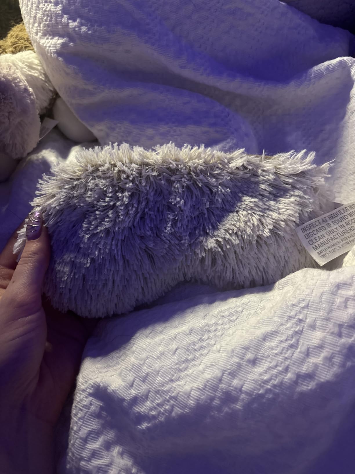 warmies Microwavable Eye Mask, Weighted Sleep Mask, Curly Sage Green | 30 Sec Microwave Warmth, Freezer Chill, Weighted Comfort, Stretchy Fit, Scented with Calming French Lavender, Soft Faux Fur customer photo 1