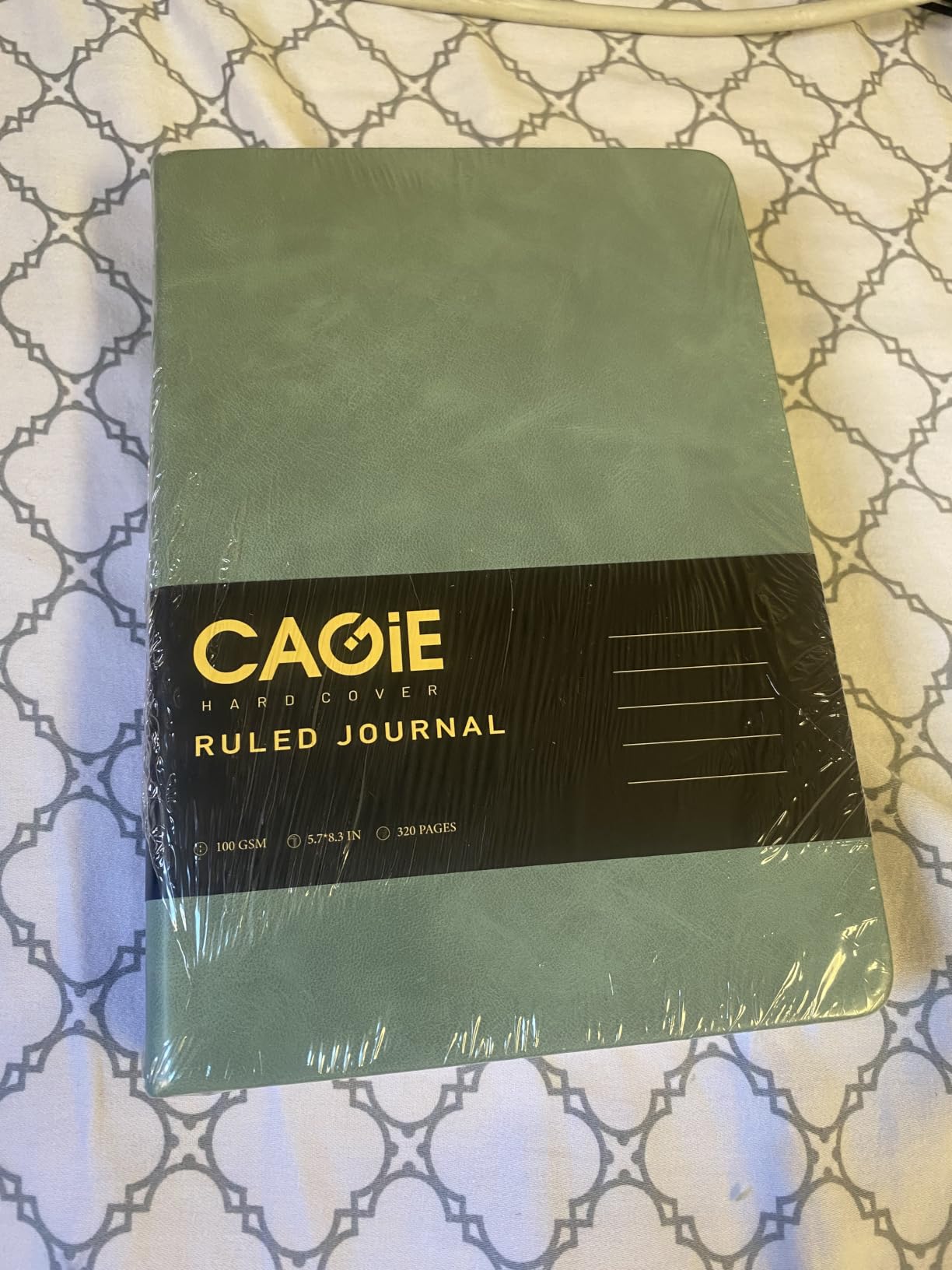 CAGIE Lined Journal Notebook for Women Men 320 Pages 100 Gsm Paper Thick Journaling Notebooks A5 Leather Journals for Writing Hardcover Journal Supplies for Work Note Taking Diary, 5.7x8.3 In, Green customer photo 2
