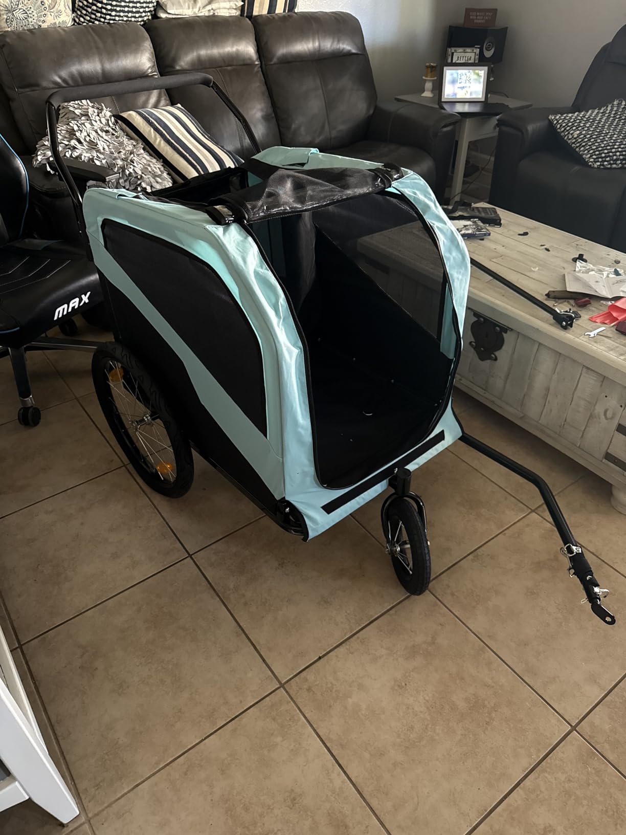2-in-1 Dog Bike Trailer Pet Stroller Carrier for Large Dogs | with Hitch, Quick-release Wheels, Foot Support, Pet Bicycle Cart Wagon Cargo, for Travel customer photo 2