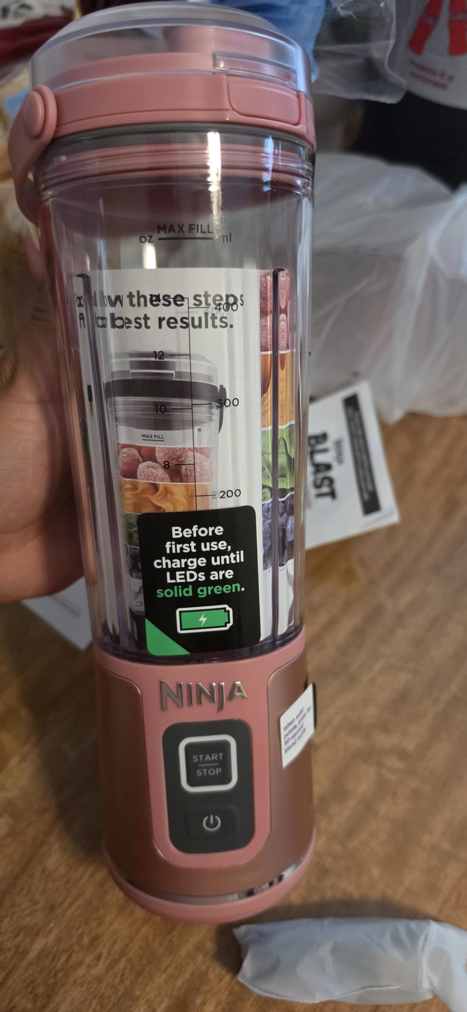 Ninja Blast Portable Blender, Cordless, 18oz Vessel, Cranberry Red, BC151CR customer photo 1