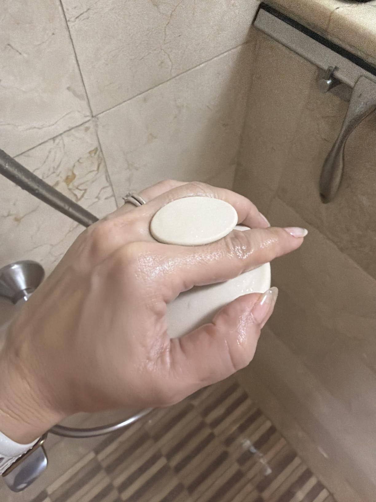 AIMIKE Scalp Massager Shampoo Brush, Soft Silicone Scalp Scrubber, Scalp Brush/Exfoliator for Washing Hair Dandruff, Scalp Massager Hair Growth Stimulator, Wet Dry Scalp Hair Scrubber - Oatmeal customer photo 2