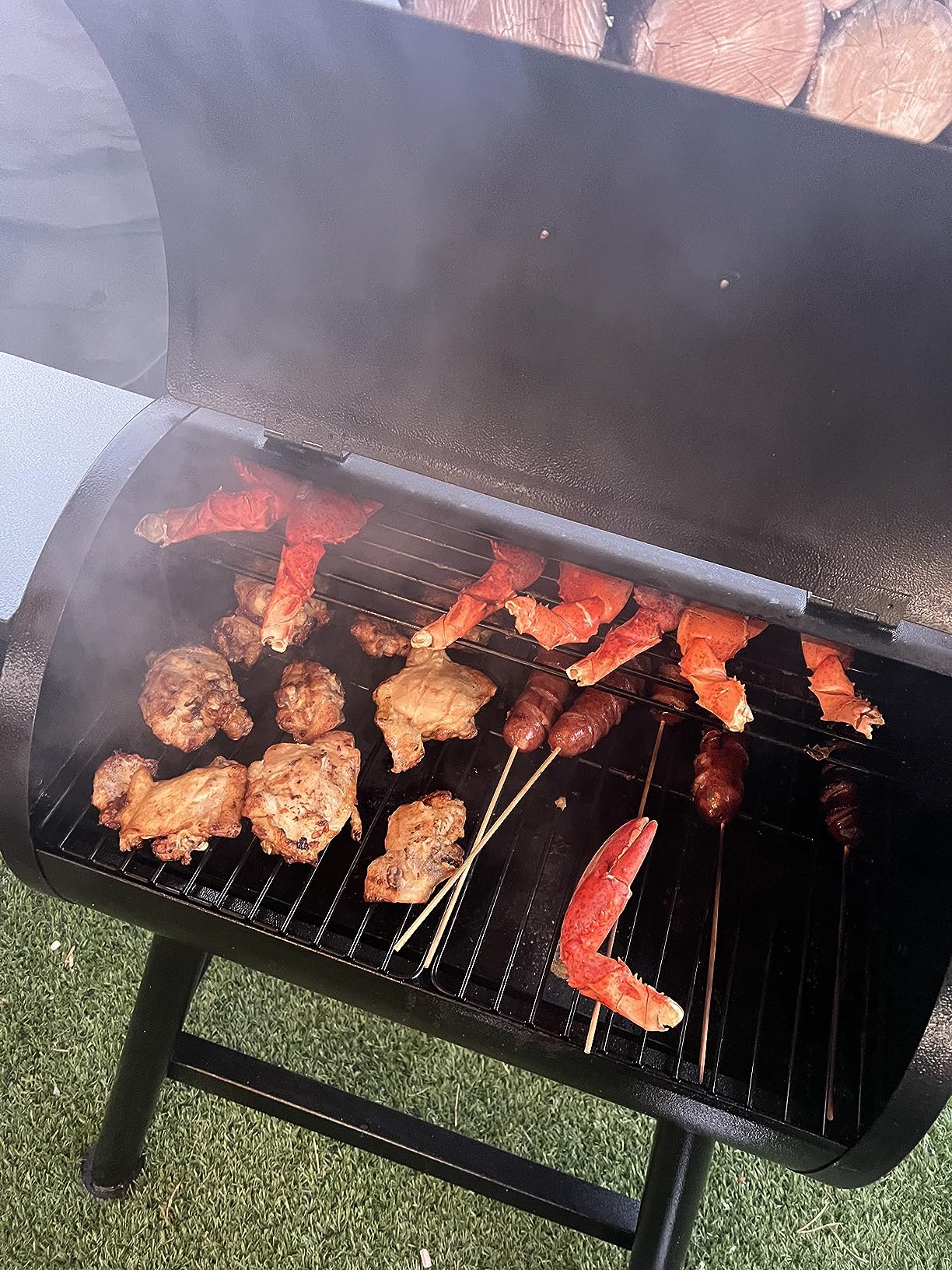 DAMNISS Wood Pellet Grill & Smoker 8-in-1 Pellet Grill with Automatic Temperature Control, & Rain Cover 456 Sq in Area for Backyard Camping Outdoor customer photo 2