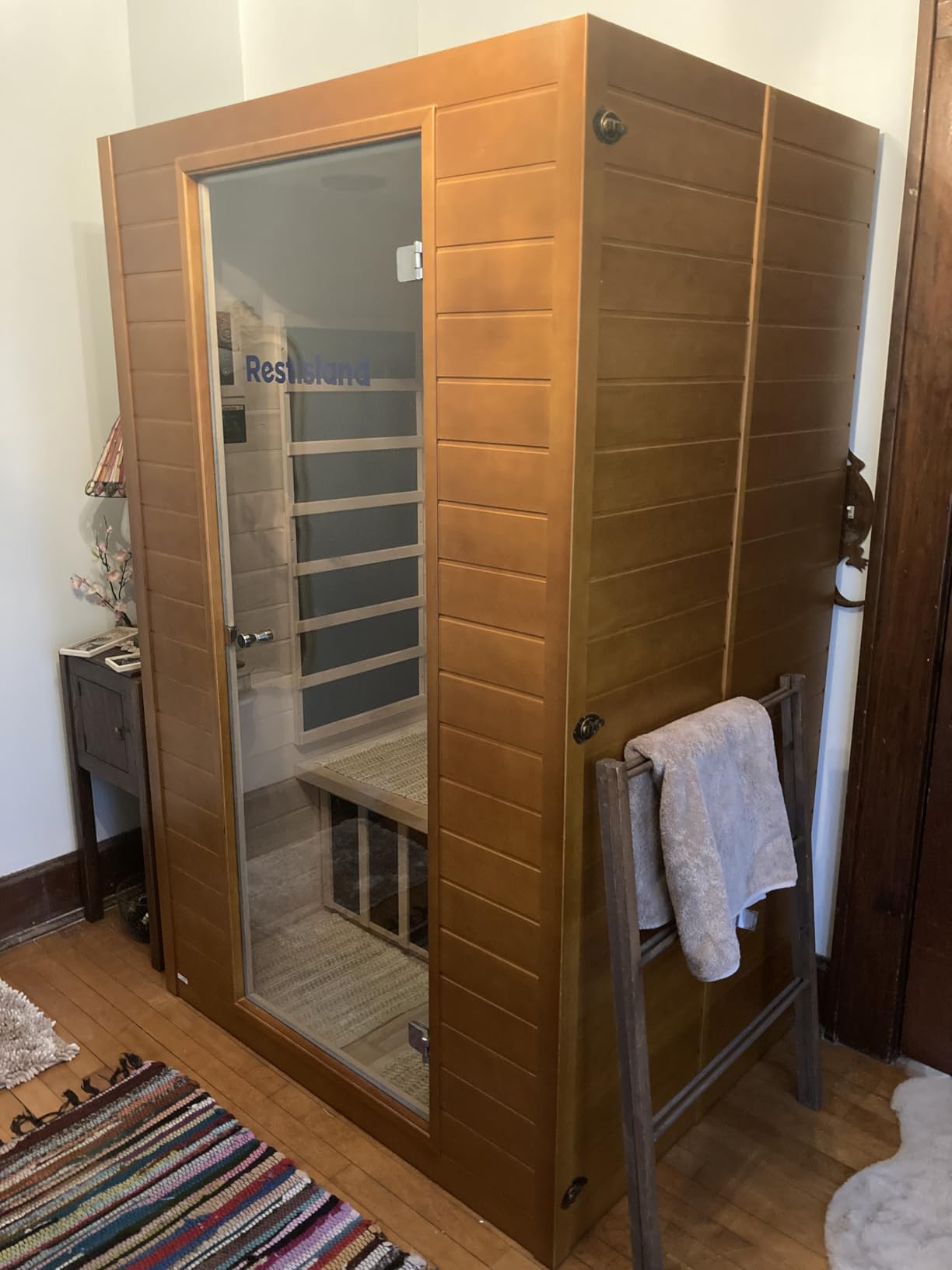 Infrared Sauna Room for Home, Near Zero EMF Wooden 2 Person Indoor Infrared Sauna with Bluetooth, LCD Control Panel, Chromo Therapy Light customer photo 1