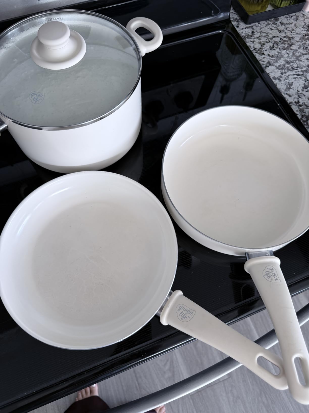 GreenLife 16 Piece Ceramic Nonstick Pots & Pans Cookware Set, Taupe | PFAS-Free Nonstick Coating, Stockpot, Frying Pans, Saucepans, Saute Pan, Stay-Cool Handles, Dishwasher & Oven Safe up to 350F customer photo 1