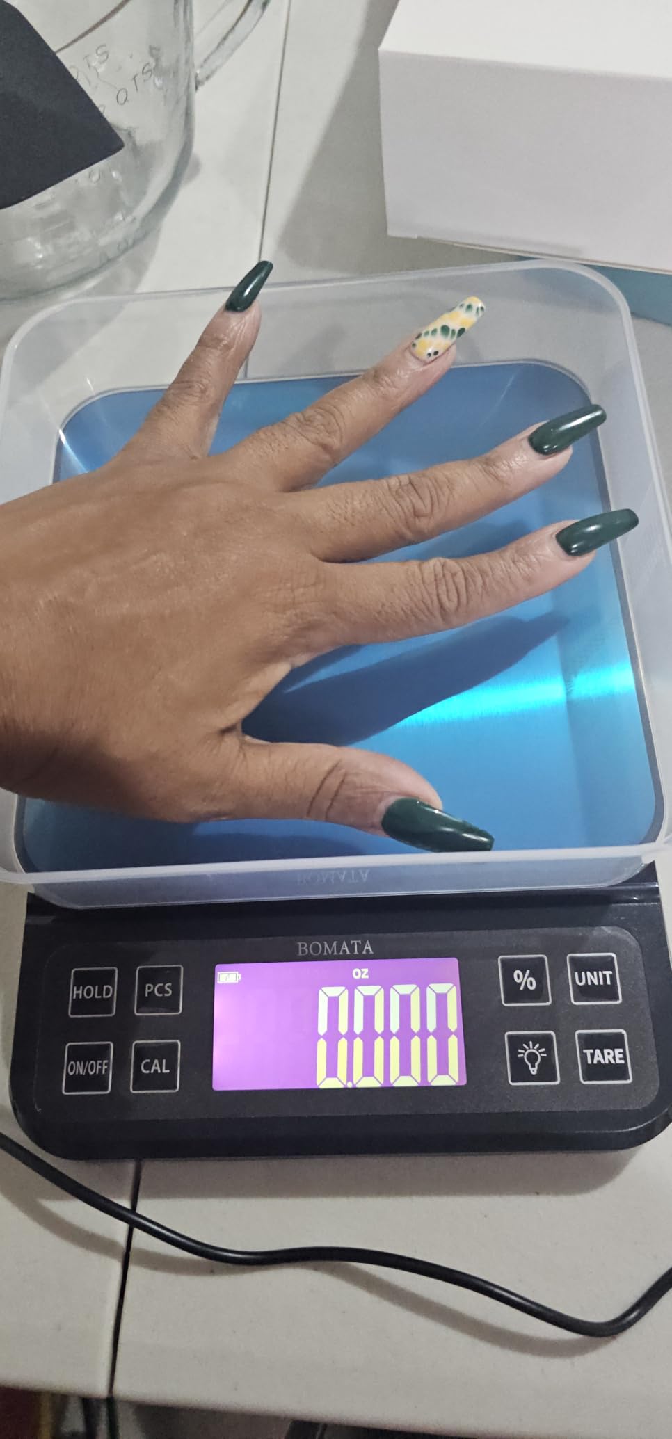 BOMATA Large Kitchen Scale 0.1g/0.001oz High Precision, 11lb Bakery Scale | % Percentage Function, USB Rechargeable, Full-View Angle LCD with Backlight, Stainless Steel Pan customer photo 2