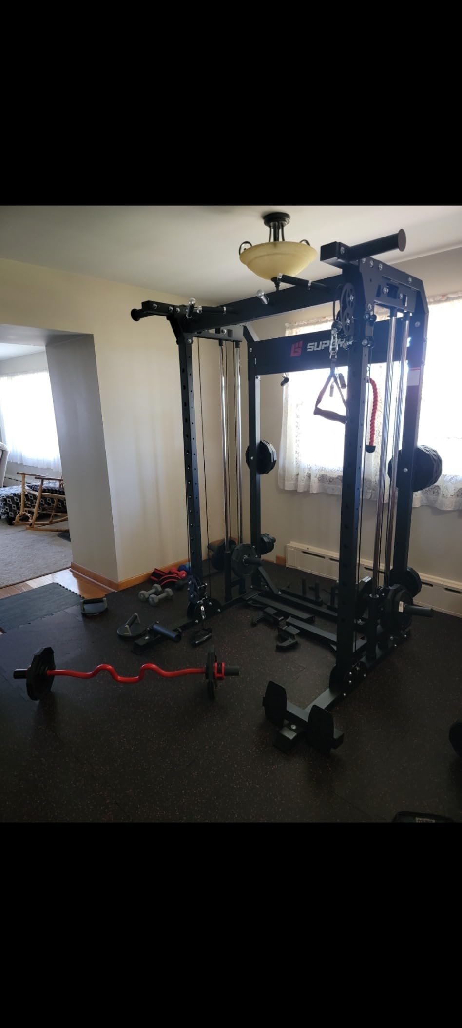 MAJOR FITNESS F22 Power Rack, 1600lbs All-in-One Squat Rack with Dual Pulley System, Heavy-Duty Steel Frame, Attachments & Storage for Home Gym customer photo 2