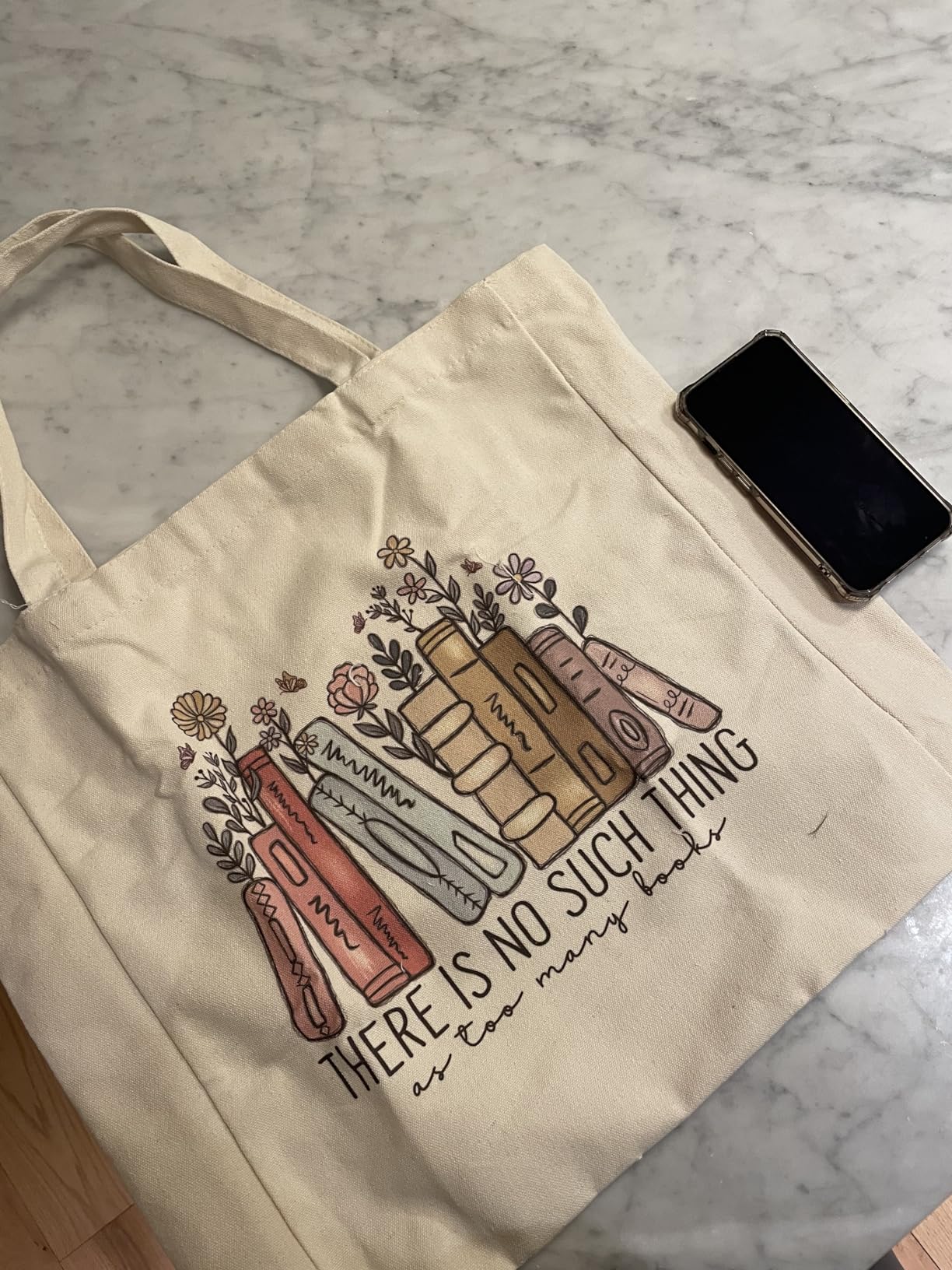 LEADO Cute Canvas Tote Bag with Pocket, Book Lovers Gifts - Mothers Day, Birthday, Book Club Gifts for Book Lovers Women - Reading Accessories, Librarian, Bookish, Readers, Teacher, Library Present customer photo 2