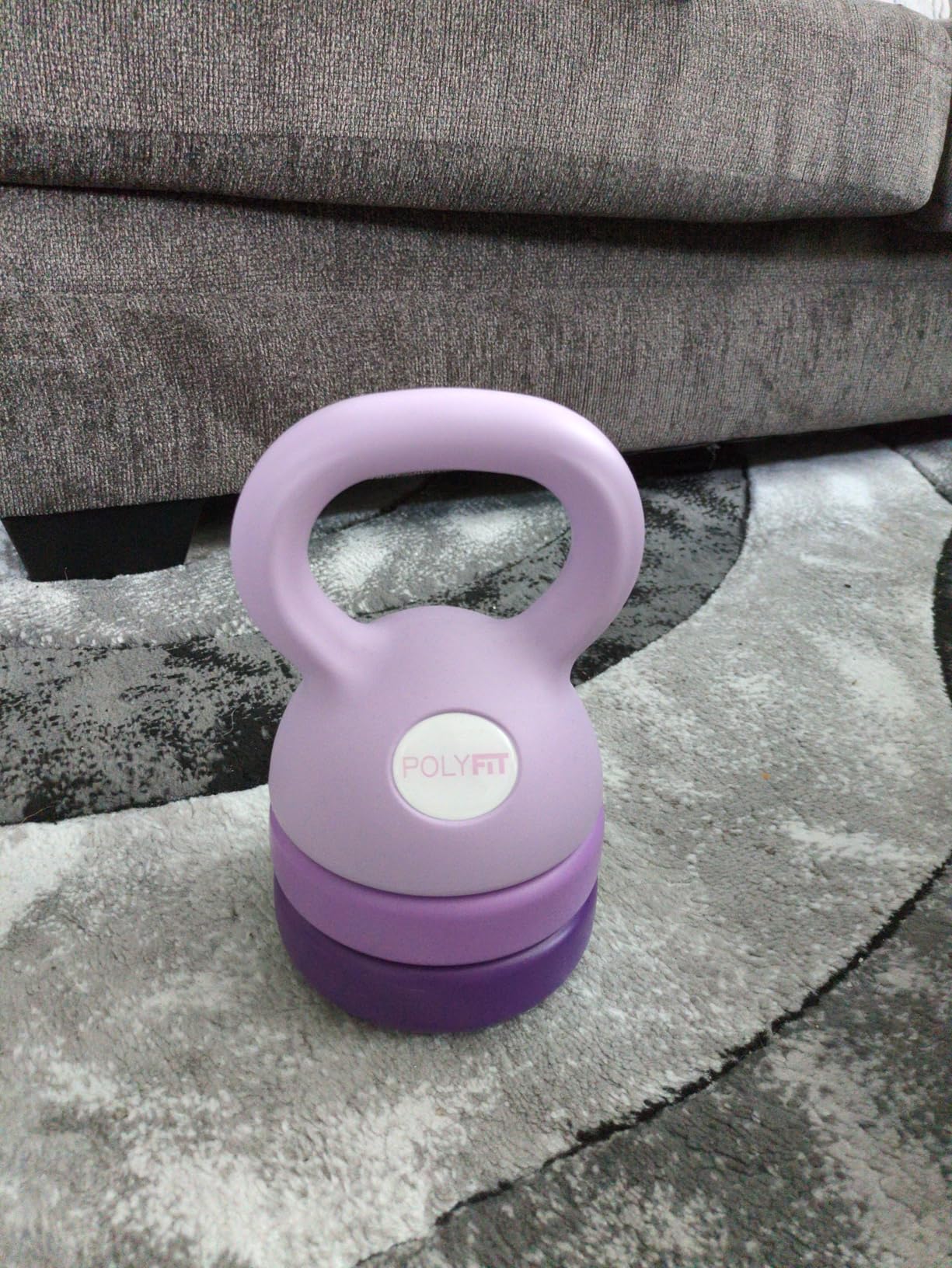 Polyfit Adjustable Kettlebell | 5 lb - 12 lb | Kettlebells Weights Set for Home Gym | 3-in-1 adjustable design, 5/8/12 lb settings, non-slip PE coating, compact home gym storage, workout guide included customer photo 1