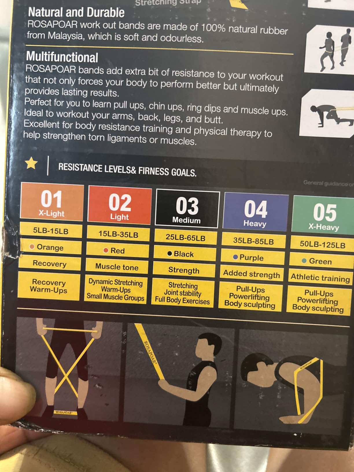 Resistance Bands, Pull Up Assist Bands - Workout Bands, Eexercise Bands, Long Resistance Bands Set for Working Out, Fitness, Training, Physical Therapy for Men Women customer photo 1
