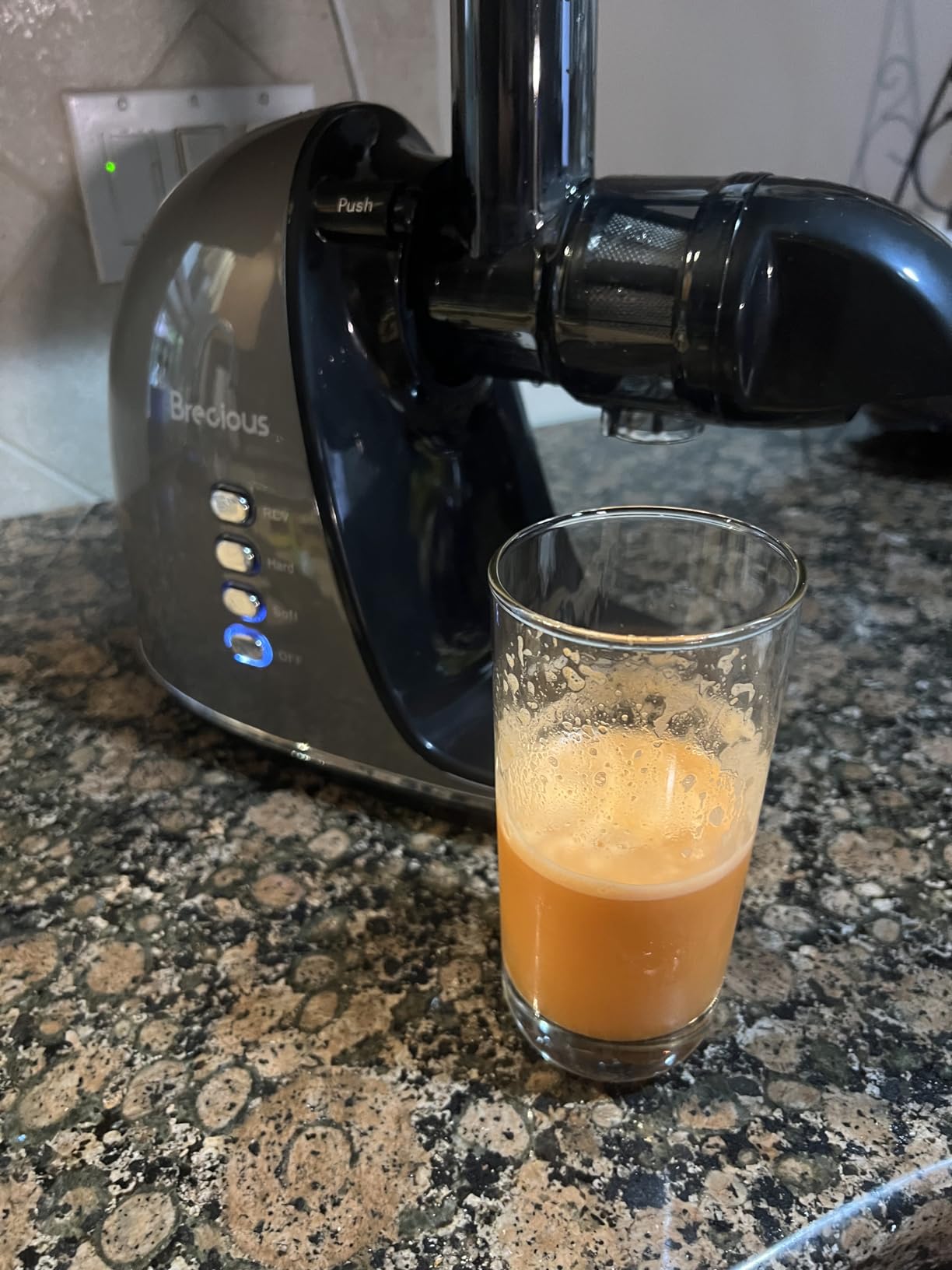 Brecious Slow Masticating Juicer, Cold Press Juicers with 2 Speed Modes & Quiet Motor, Juicers Machines Vegetable and Fruit with Reverse Function, Celery Juicer, BPA-Free, Easy to Clean (Black) customer photo 2