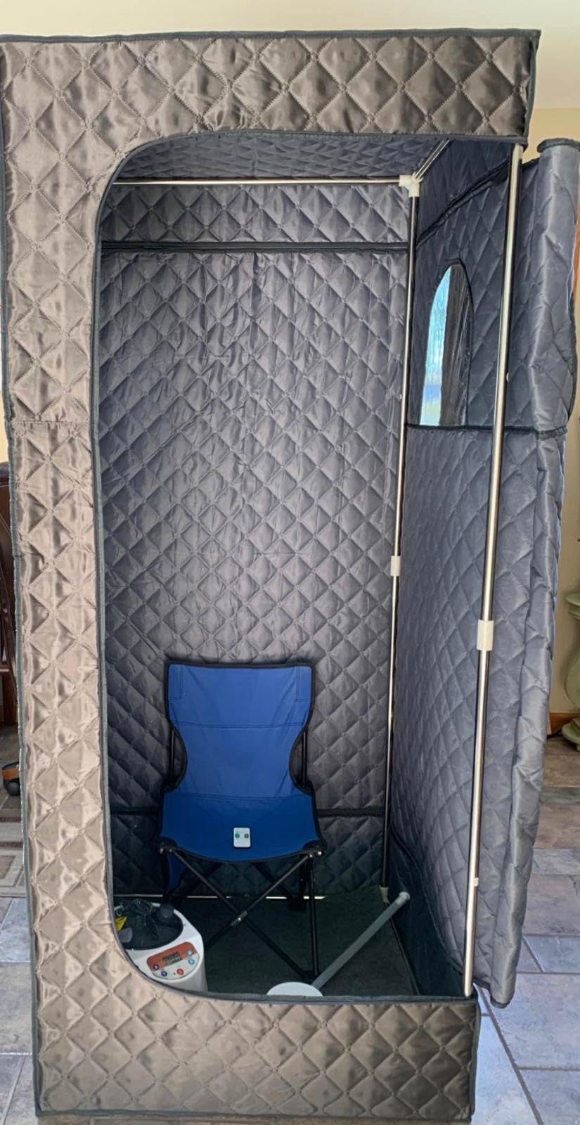 Upgraded Portable Sauna for Home, Relaxation, Steam Sauna for Home with Steamer, Remote Control, Folding Chair, 9 Levels customer photo 1