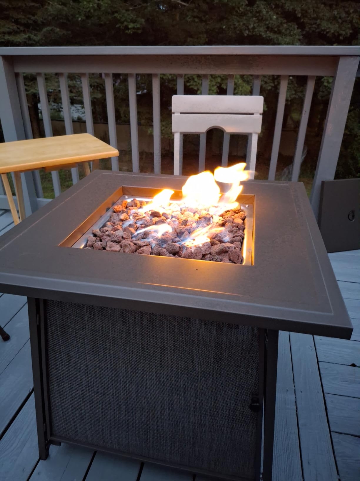 BALI OUTDOORS 50,000 BTU Propane Fire Pit Outdoor | 28 inch Propane Fire Pit Table Square, Gas Firepits for Outside Patio, Garden, Backyard customer photo 1