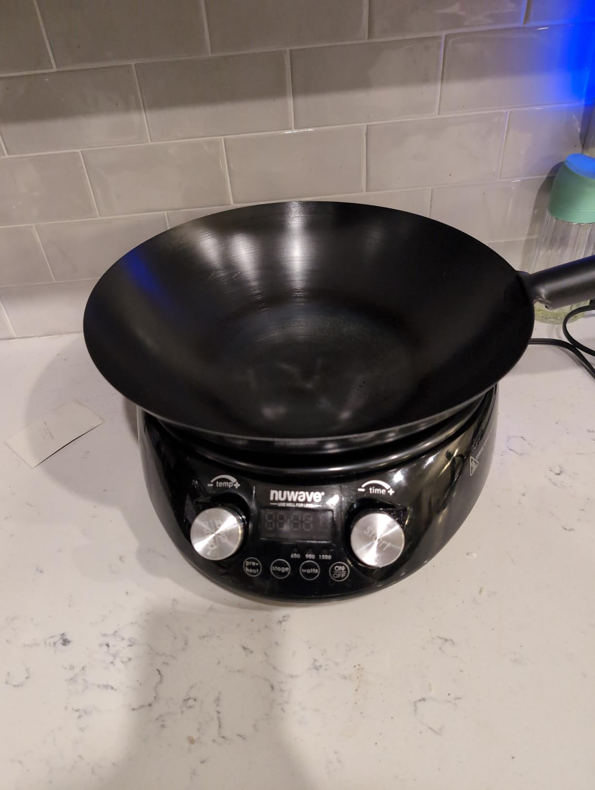 Nuwave Induction Wok, 3 Wattages 600, 900 & 1500, Precise Temp Controls from 100°F to 575°F in 5°F, Infuse Complex Charred Aroma & Flavor, Authentic 14-inch Carbon Steel Wok Included, Wok Hei customer photo 1
