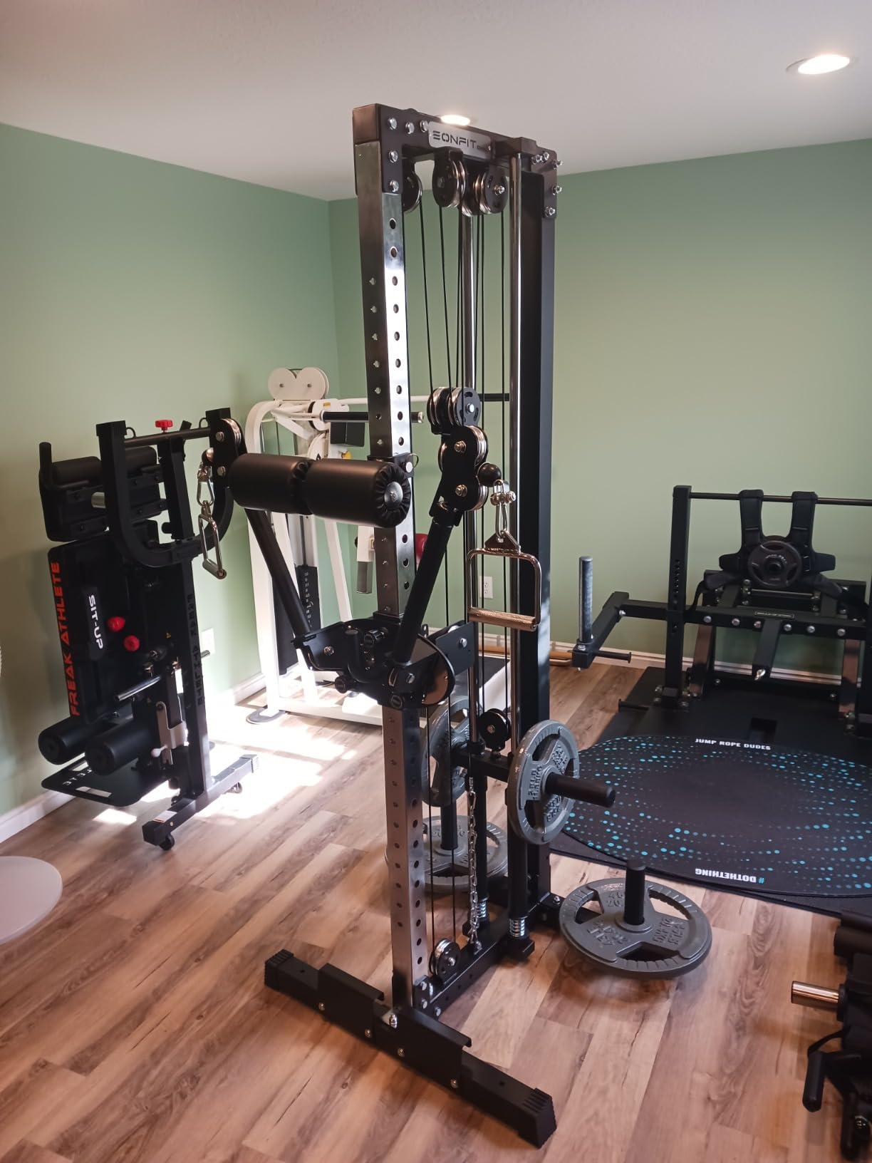 Eonfit E1 2.0 Cable Station, Cable Crossover Machine with Pulley System | Wall Mount & Free Standing Dual Swivel Arms Cable Machine for Garage Home Gym customer photo 2