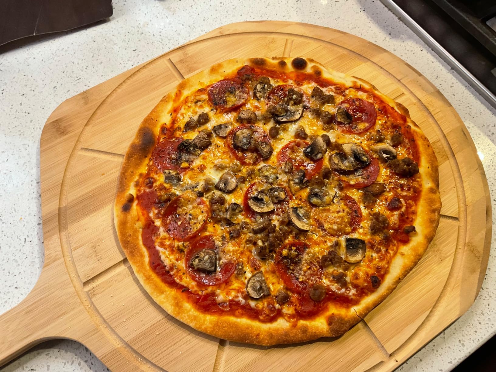 PIEZANO Crispy Crust Pizza Oven by Granitestone - 12 Inch Electric Pizza Oven Indoor Countertop Maker with Ceramic Stone Heats up to 800˚F for Delicious Stone Baked Pizzeria Style Pizza at Home customer photo 1