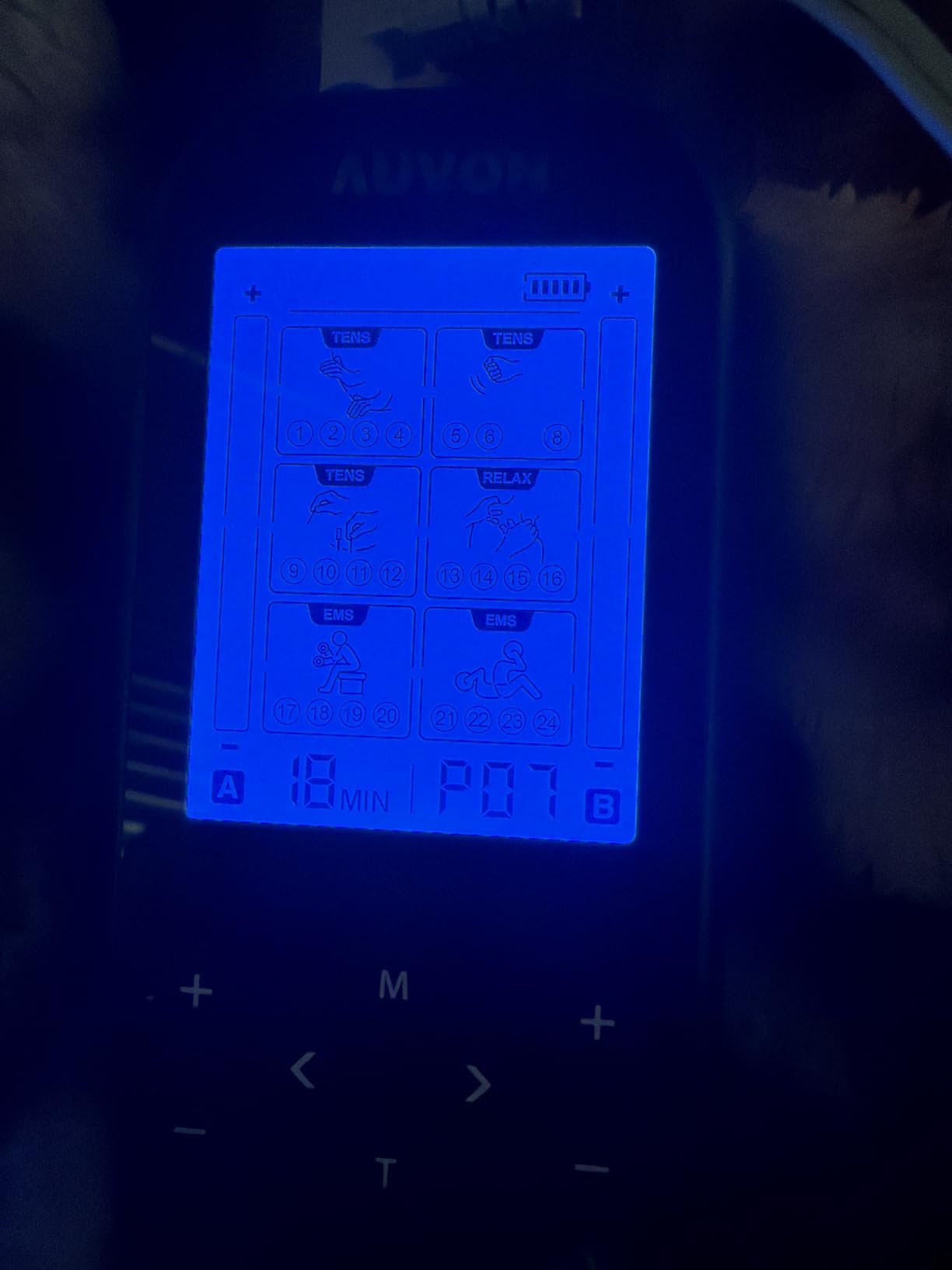 AUVON 3-in-1 TENS Unit Muscle Stimulator, EMS Massage Machine with 40 Intensities for Gradual Shoulder, Sciatica, Back Pain Relief, 24 Modes Rechargeable Electronic Pulse Massager with 12 TENS Pads customer photo 2