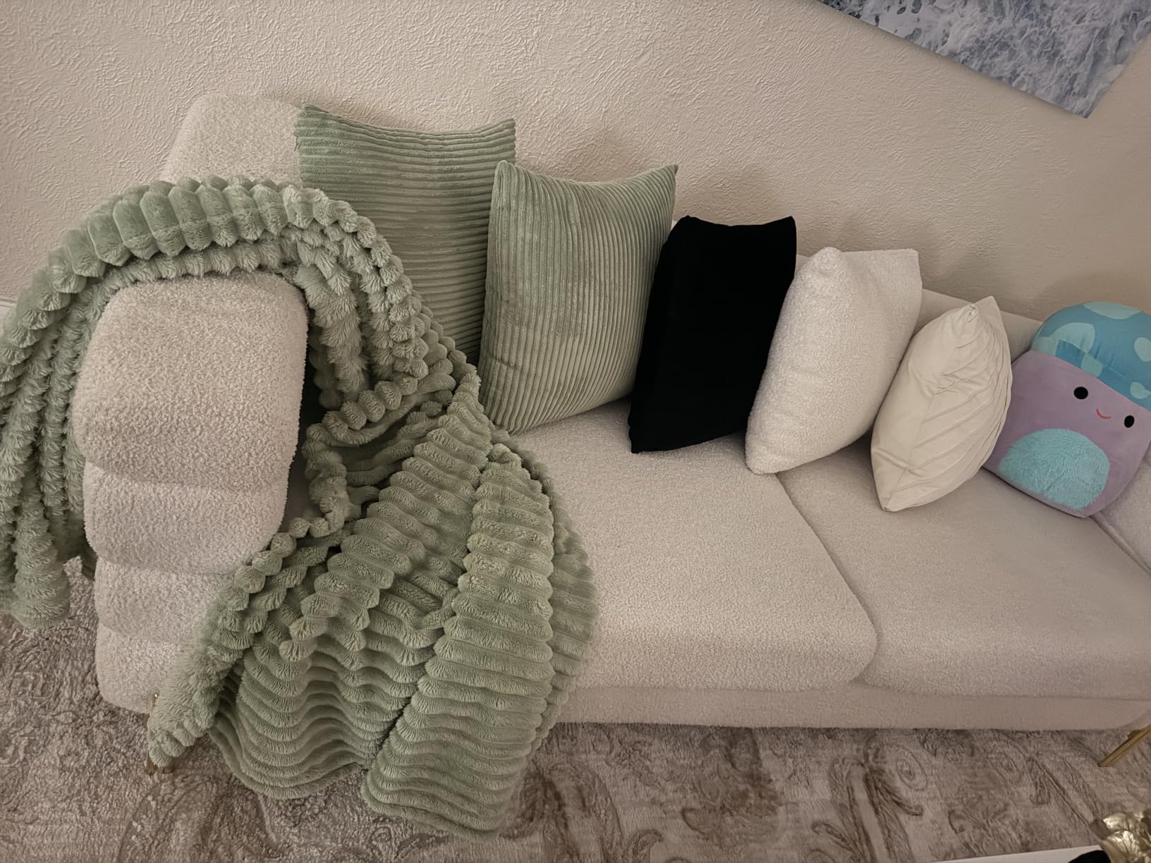 Sage Green Fleece Throw Blanket 50