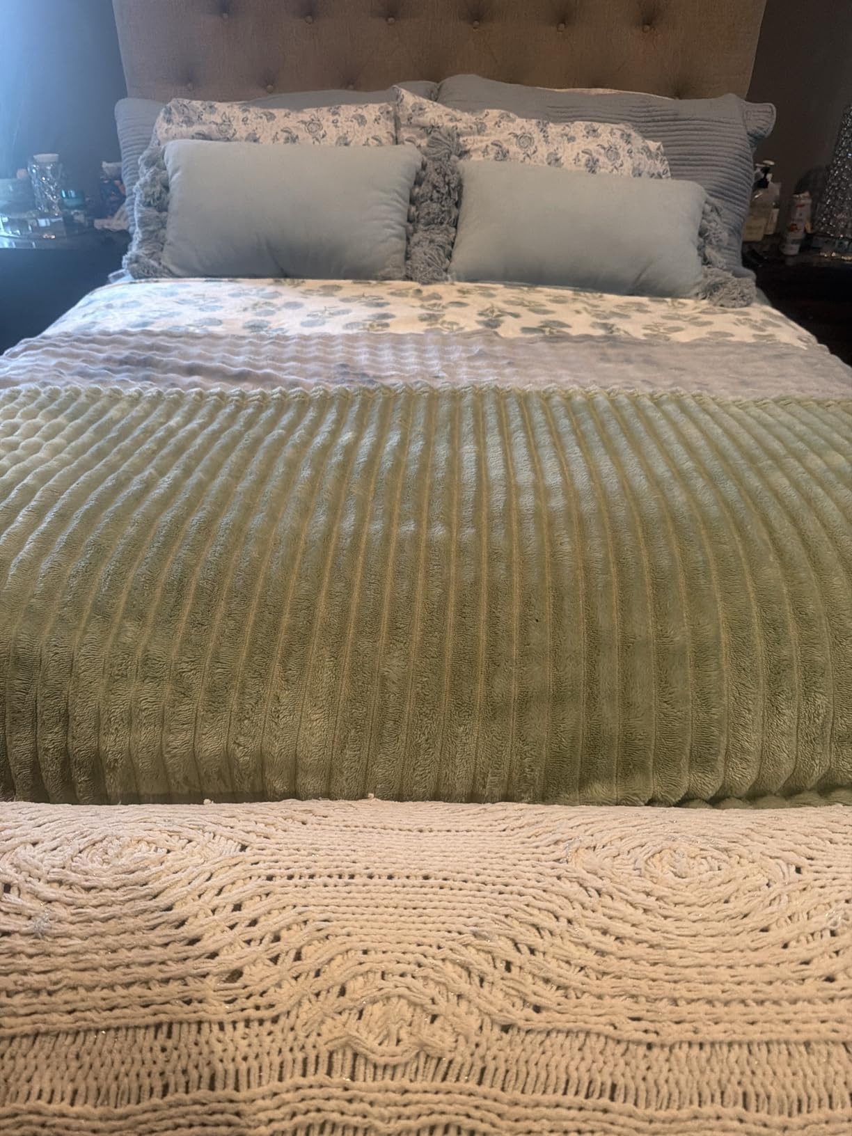 Sage Green Fleece Throw Blanket 50