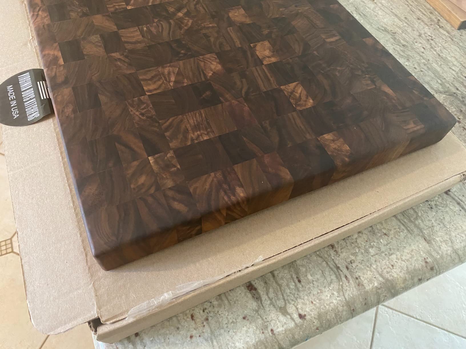 Butcher Block End Grain - Made in USA - Walnut Hardwood - Solid Wood Cutting Board customer photo 1