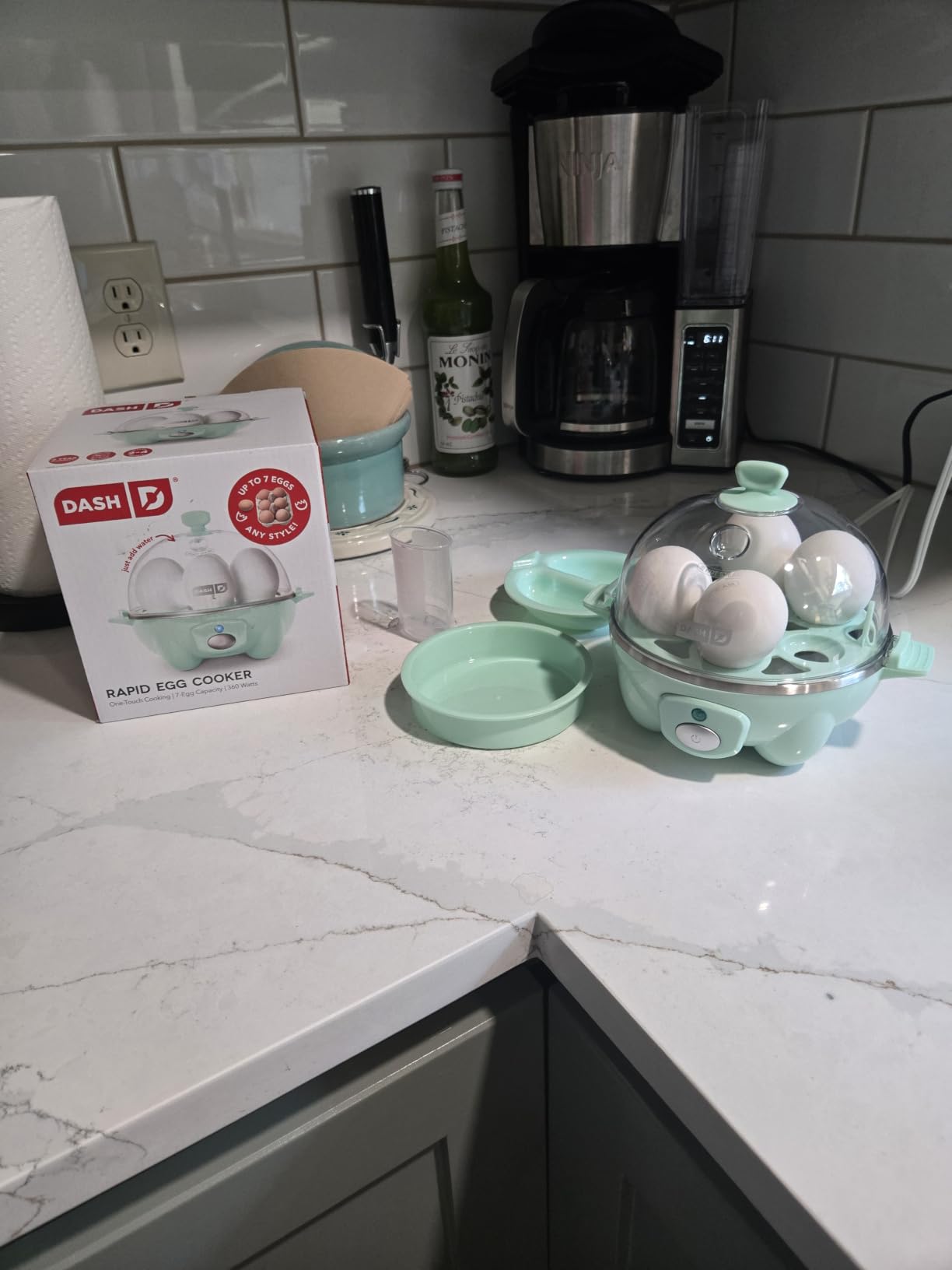 Dash Rapid Egg Cooker, 7 Hard Boiled Eggs, Red | Electric Egg Poacher, Boiler, Steamer & Omelette Maker Machine, Soft or Poached Eggs for Breakfast, Auto Shut-Off, BPA-Free customer photo 1