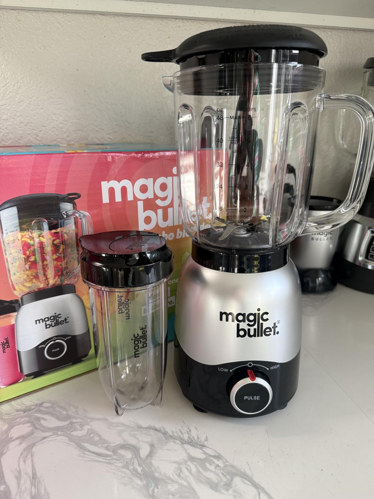 magic bullet Combo Blender, 600W, 48oz Pitcher, 16oz Cup with To-Go Lid, Easy Cleaning, Cross Blade, for Smoothies, Sauces, Shakes, Salsa, Hot Blends, Silver, MBF50200 customer photo 2