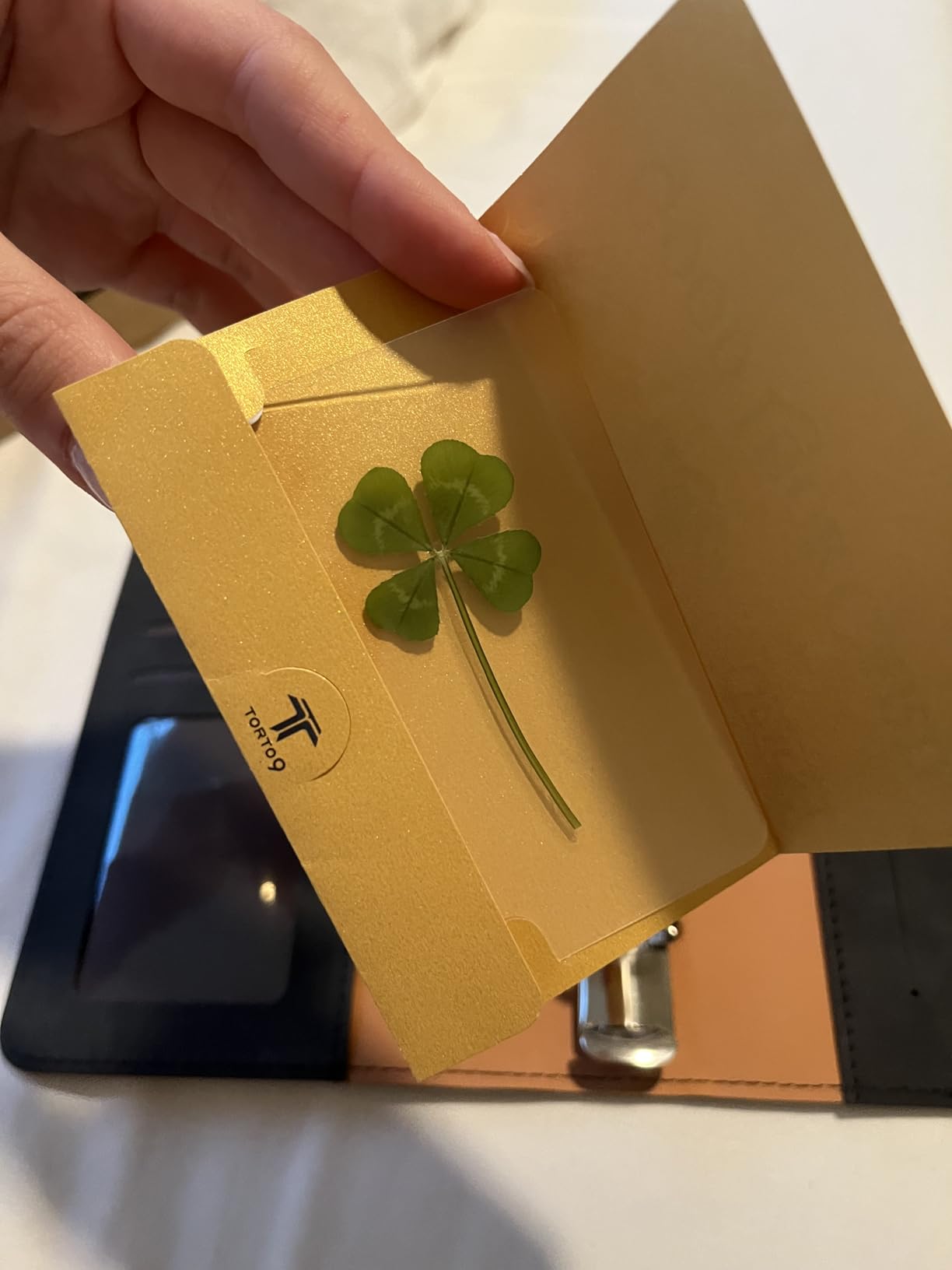 Real Four Leaf Clover Bookmark, Elegant 4 Leaf Clover Charm, Perfect Gift for Book Lovers, Preserved Four Leaf Clover in Laminated Bookmark Made in Korea customer photo 1