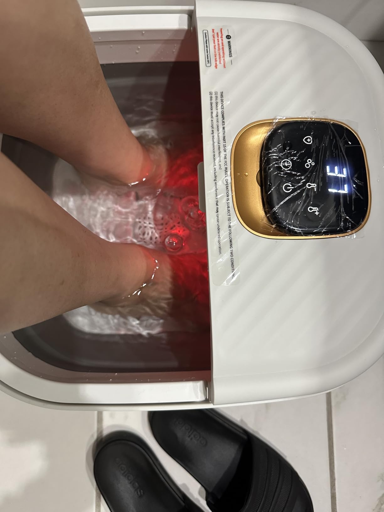 Folding Foot Spa with Heat - Collapsible Foot Bath Massager with Temp Control Touchscreen, Manual Massage Rollers, Space Saving Foot Tub, Pedicure Spa for Home, Office, Relaxation Gift for Men & Women customer photo 1