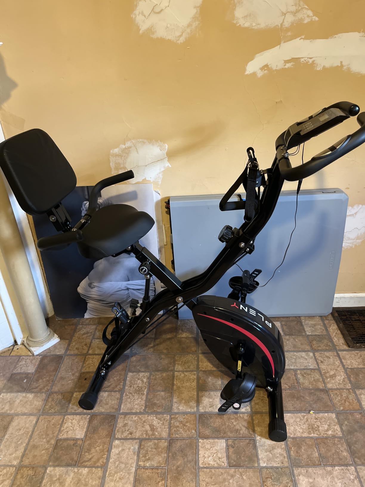 Pleny Folding Exercise Bike, 5 IN 1 Stationary Bikes for Home | 6.6 LBS Flywheel, 330LB Weight Capacity Back Support Cushion Indoor Workout Cycling Bike for Home Gym customer photo 2