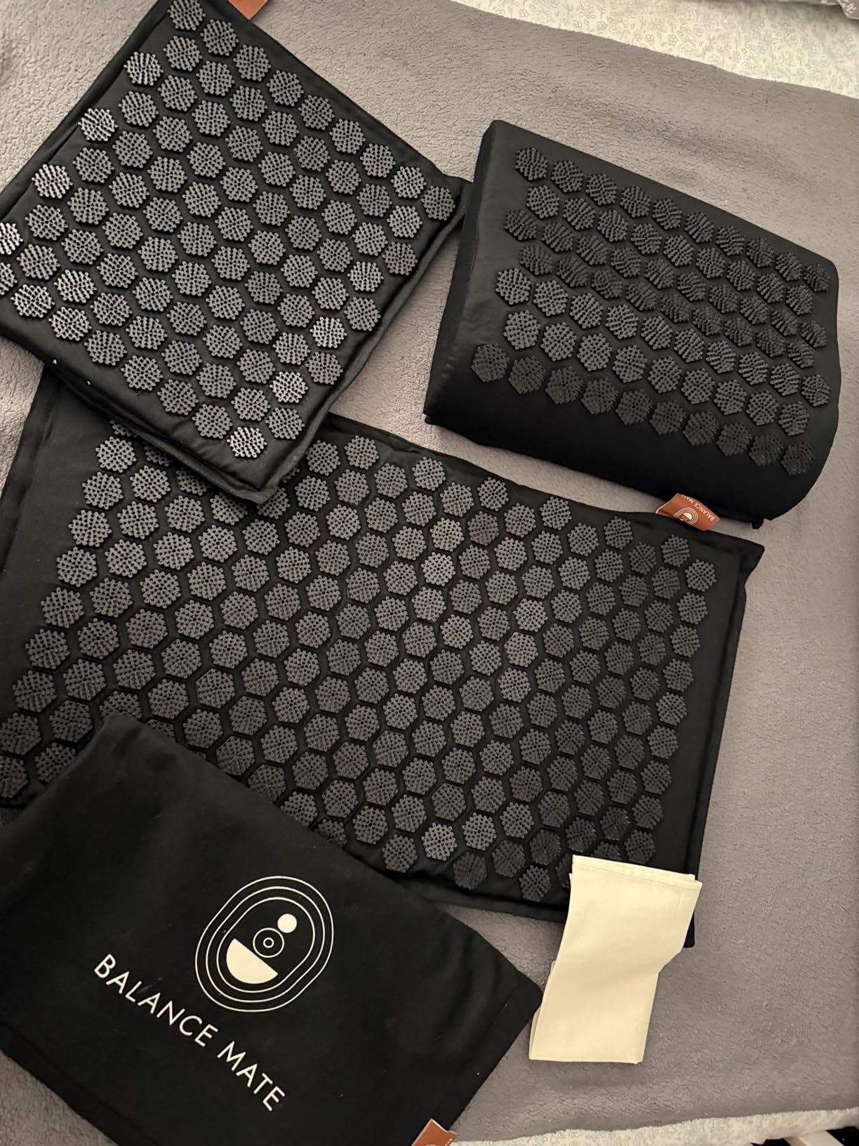 BalanceMate Acupressure Mat Set with 6,210 Pressure Points for Pain Relief and Relaxation Kit for Back, Neck, and Sleep - Yoga and Meditation Pillow (Soft Cream) customer photo 1