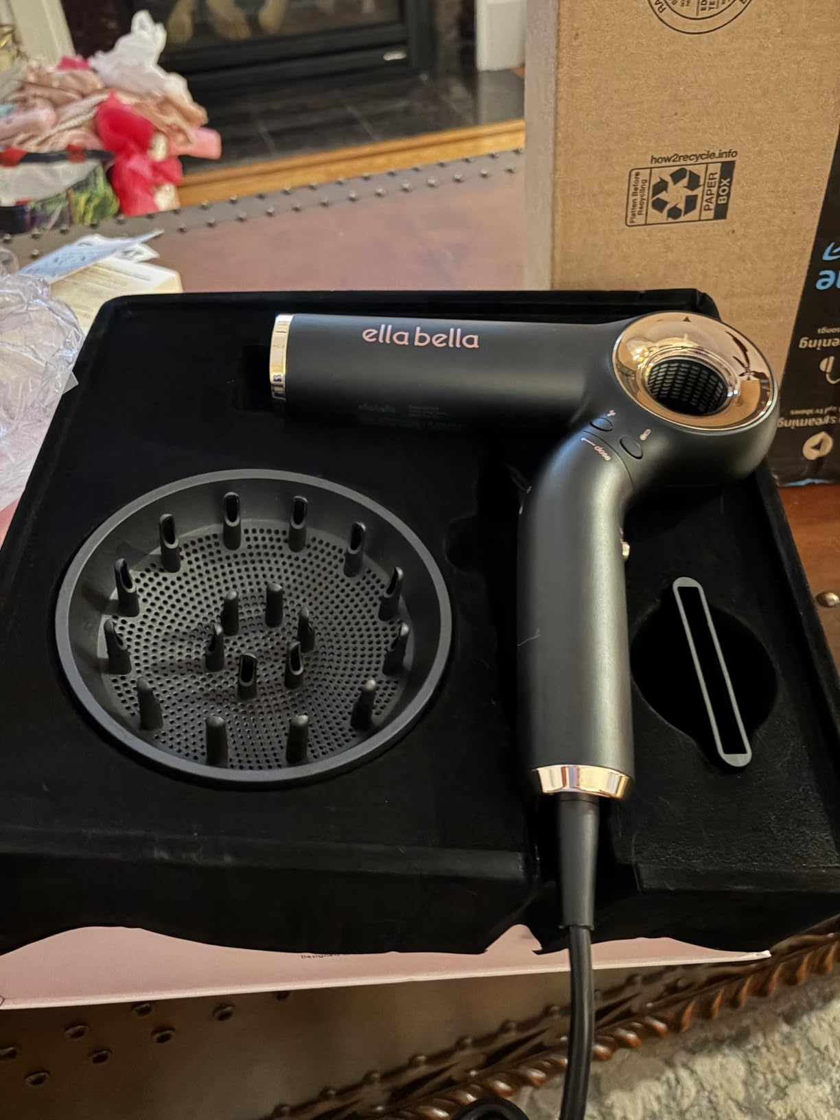 ELLA BELLA Ionic Hair Dryer (Foldable) with Diffuser, Perfect for Travel | Negative Ion Blow Dryer. Intelligent Heat Control & Rapid Drying. Lightweight, Low Noise Technology customer photo 2