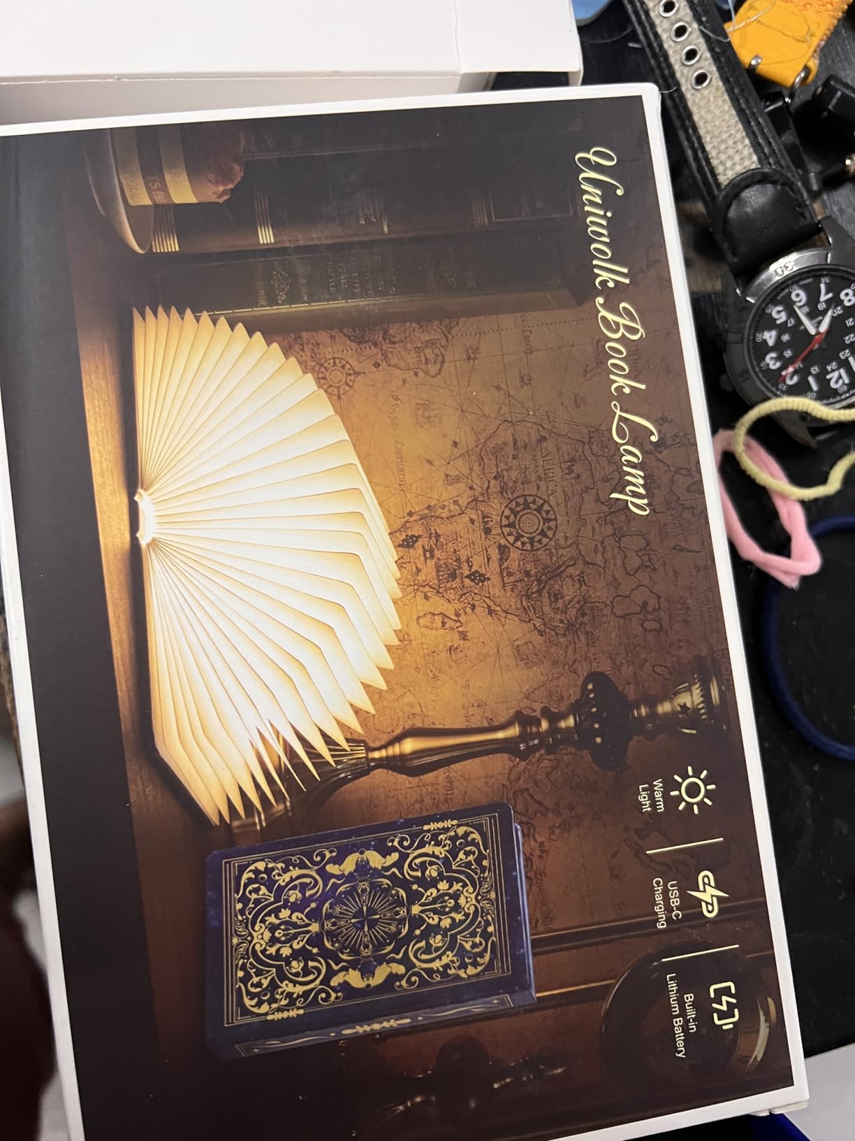 Uniwolk Book Lovers Gifts BookLamp - 5 Color Lights, 1200mAh Battery, Foldable Paper Lamp as Book Decor and Accessories, Unique Gifts for Women customer photo 1