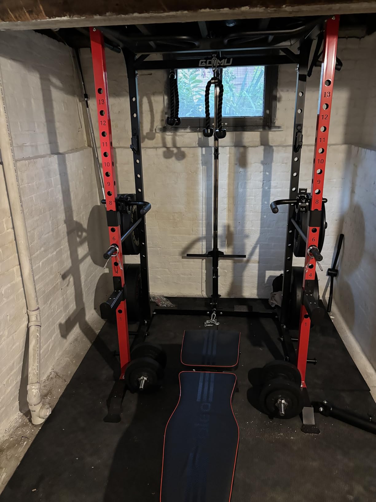 C1-V4 Power Cage, 2000LBS Squat Rack with LAT Pulldown, Multi-Function Weight Cage Strength Training Machine customer photo 2