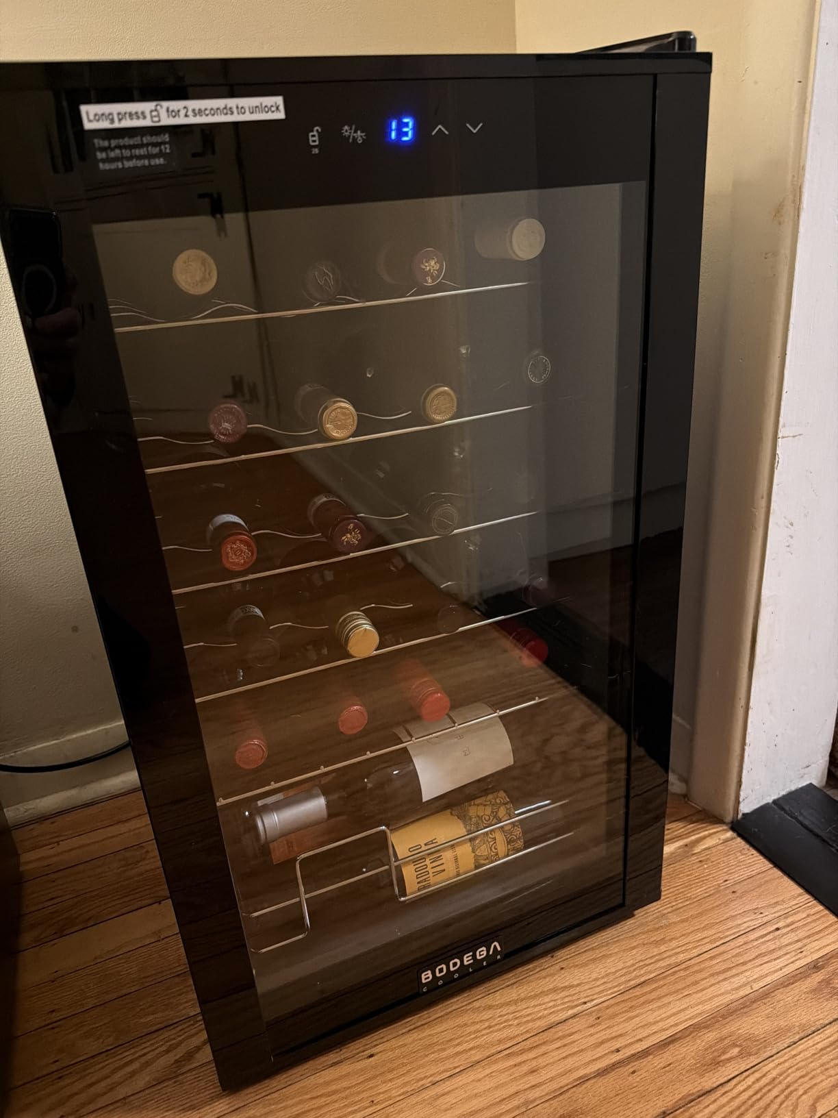 15 Inch Dual Zone Wine Fridge, 30 Bottle, Black 15