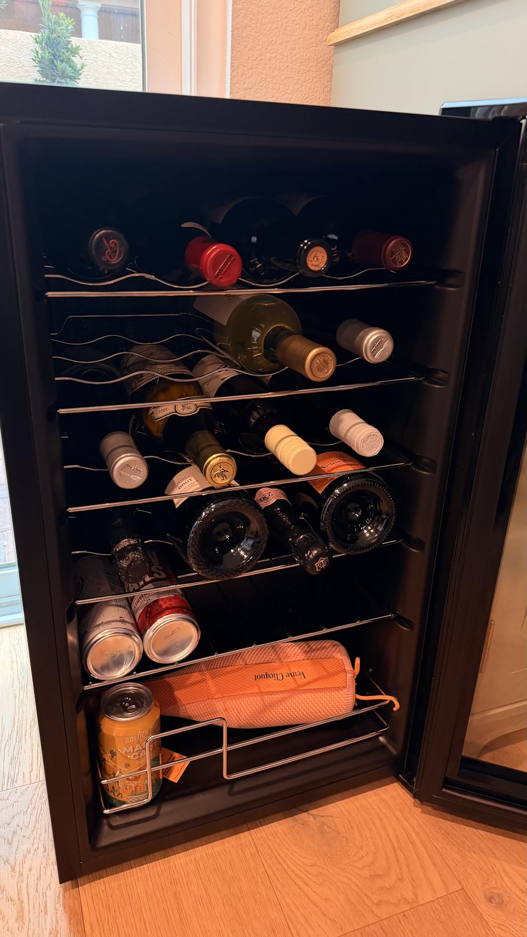 15 Inch Dual Zone Wine Fridge, 30 Bottle, Black 15