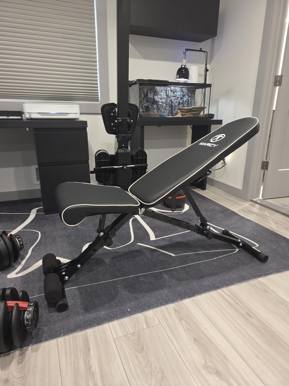 Marcy Foldable Adjustable Utility Weight Bench, Strength Training Home Gym for Full Body Workout customer photo 1