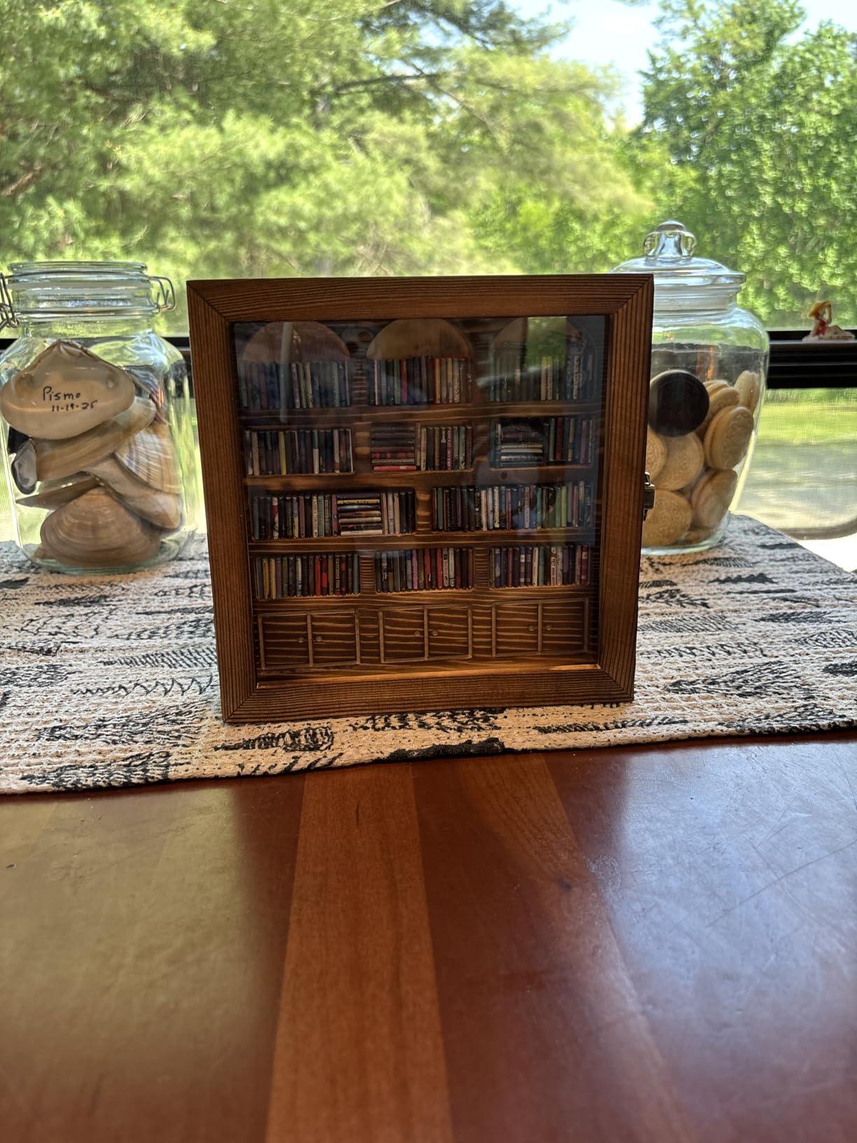 Anxiety Bookshelf - Mini Books Display for Stress Relief and Fun Decor, Perfect Decorative Miniature Library for Book Lovers, Ideal for Home Decor, Office Decor, and Thoughtful Gift - Walnut customer photo 2