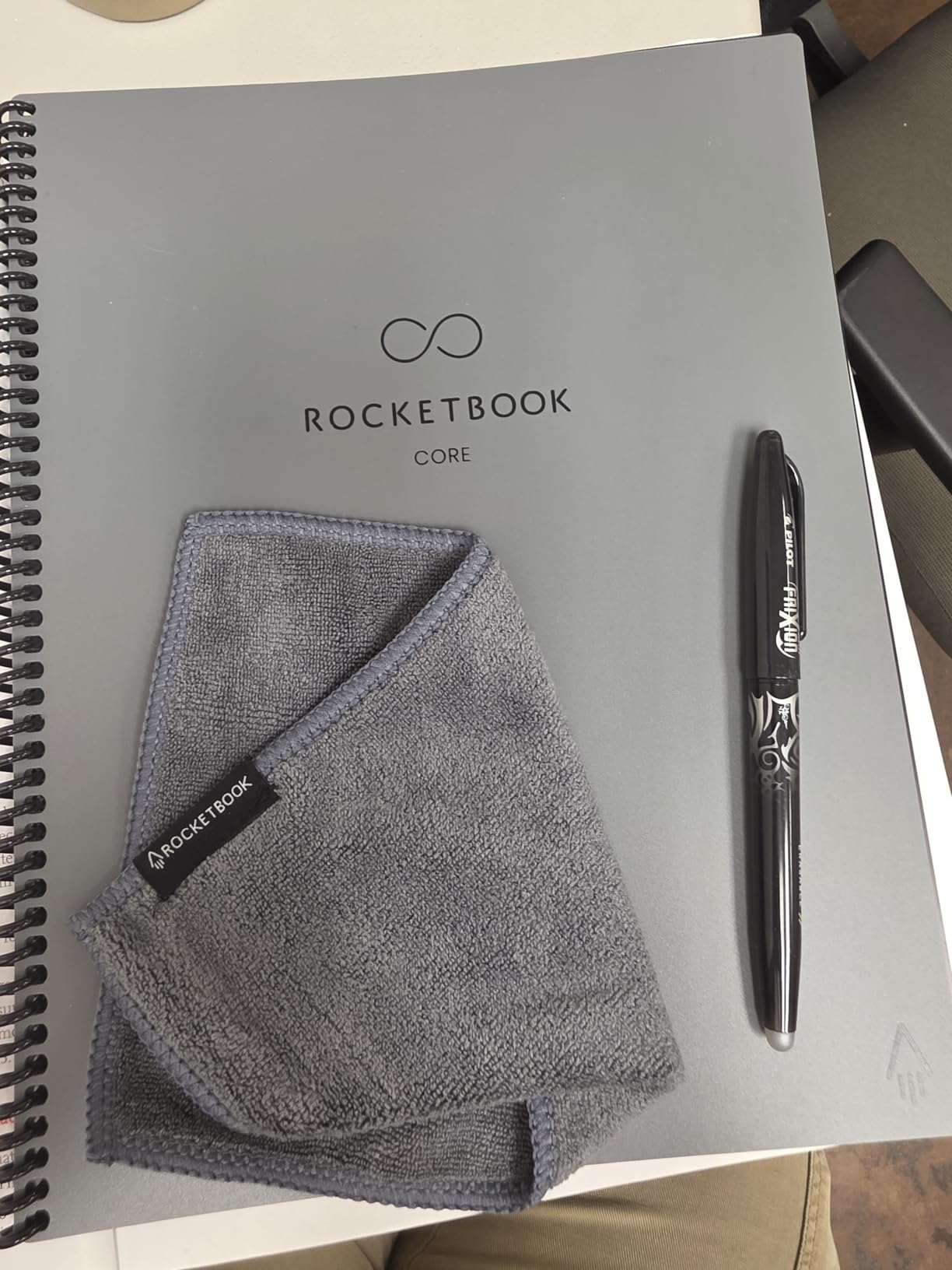 Rocketbook Core Reusable Smart Notebook, Lined Pages For School, Work and Creative Projects, Letter Size 8.5x11, Gray - Premium | Lined Pages For School Work and Creative Projects, Includes Pen and Towel customer photo 2