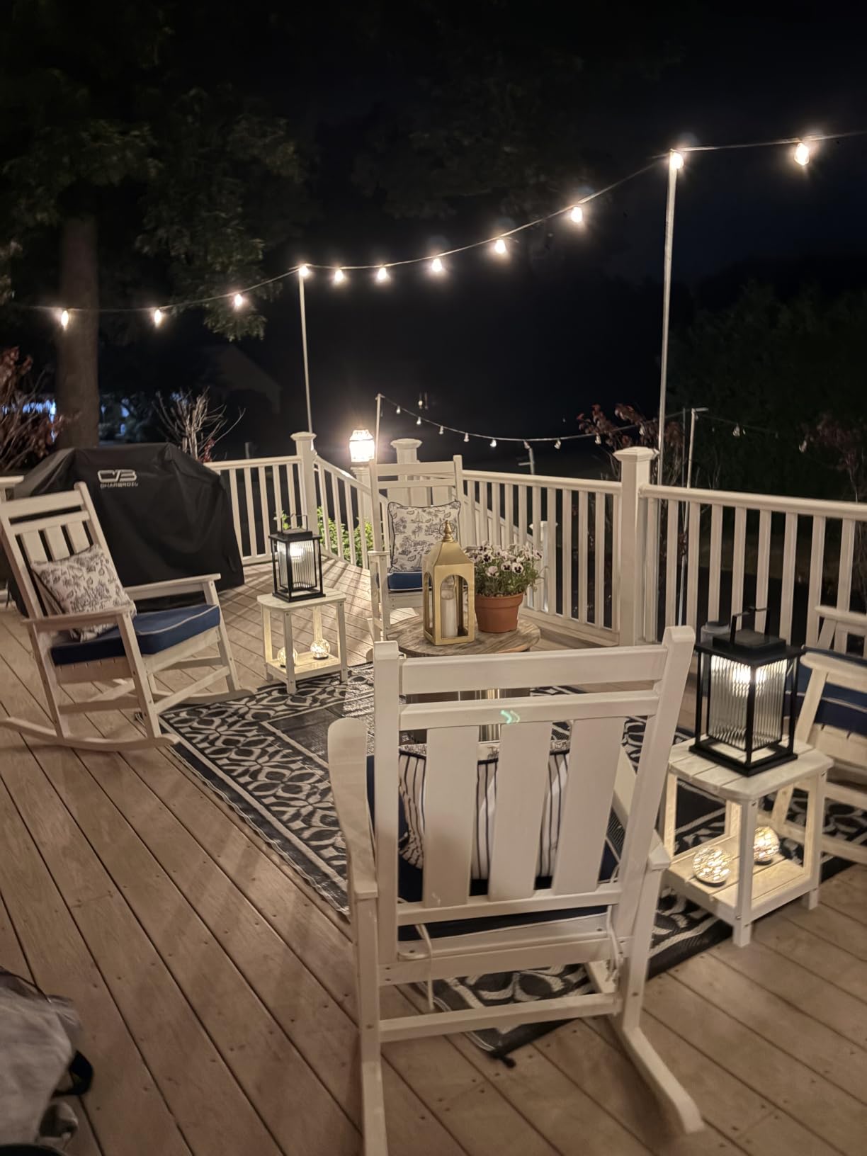 Oversized Outdoor Rocking Chair Set of 2, HDPE Patio Rockers, Brown, All-Weather Patio Rocking Chairs for Porch, High Back & Wide Seat for Garden, Lawn customer photo 2