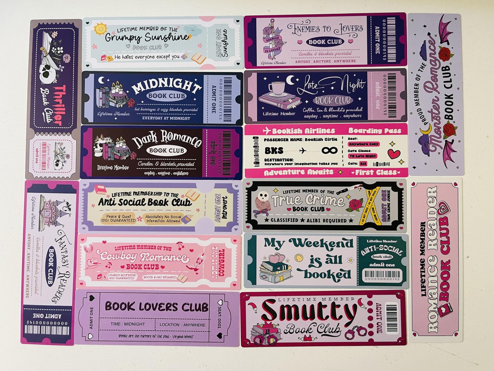 16PC Cute Bookmarks Set Funny Bookmark Sets for Women Bookish Page Markers Book Clubs Lovers Dark Romance Anti Social Fantasy Thriller True Crime Booktok Club Readers Accessories Supplies Gifts Bulk customer photo 1