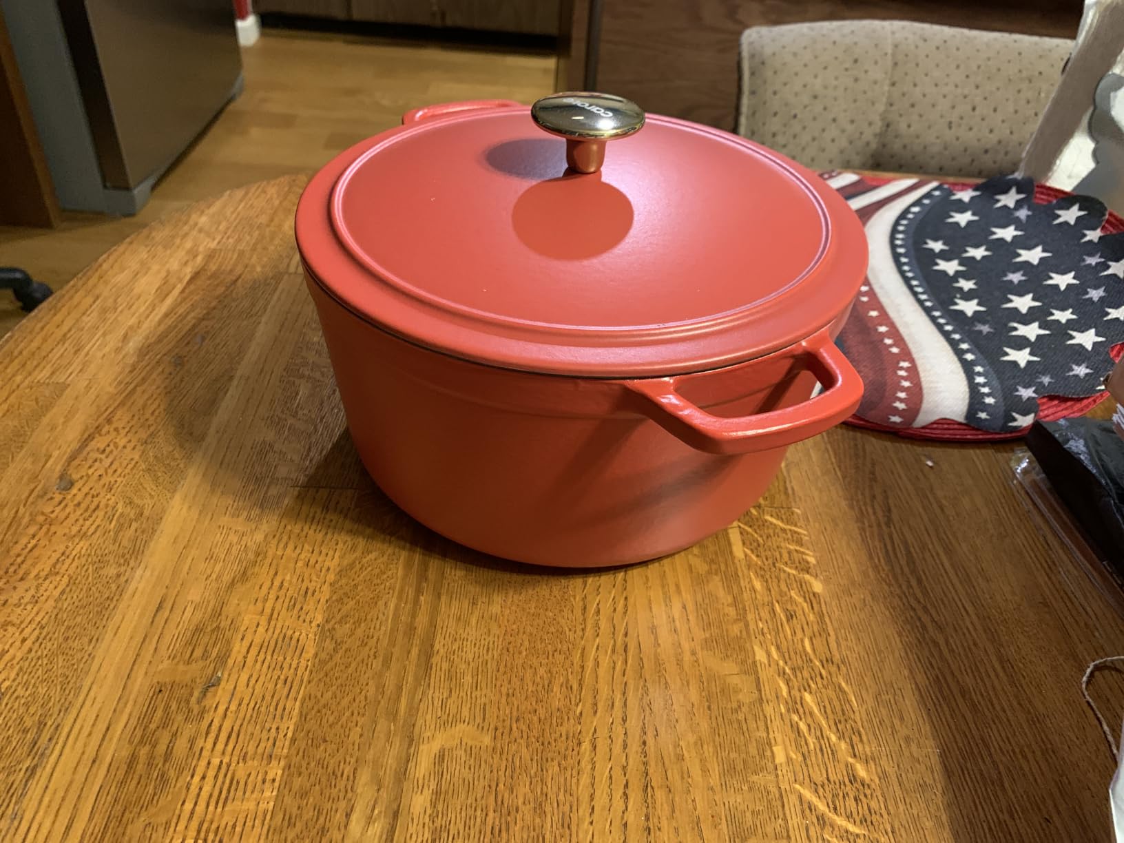 CAROTE 5QT Enameled Cast Iron Dutch Oven, Red customer photo 1