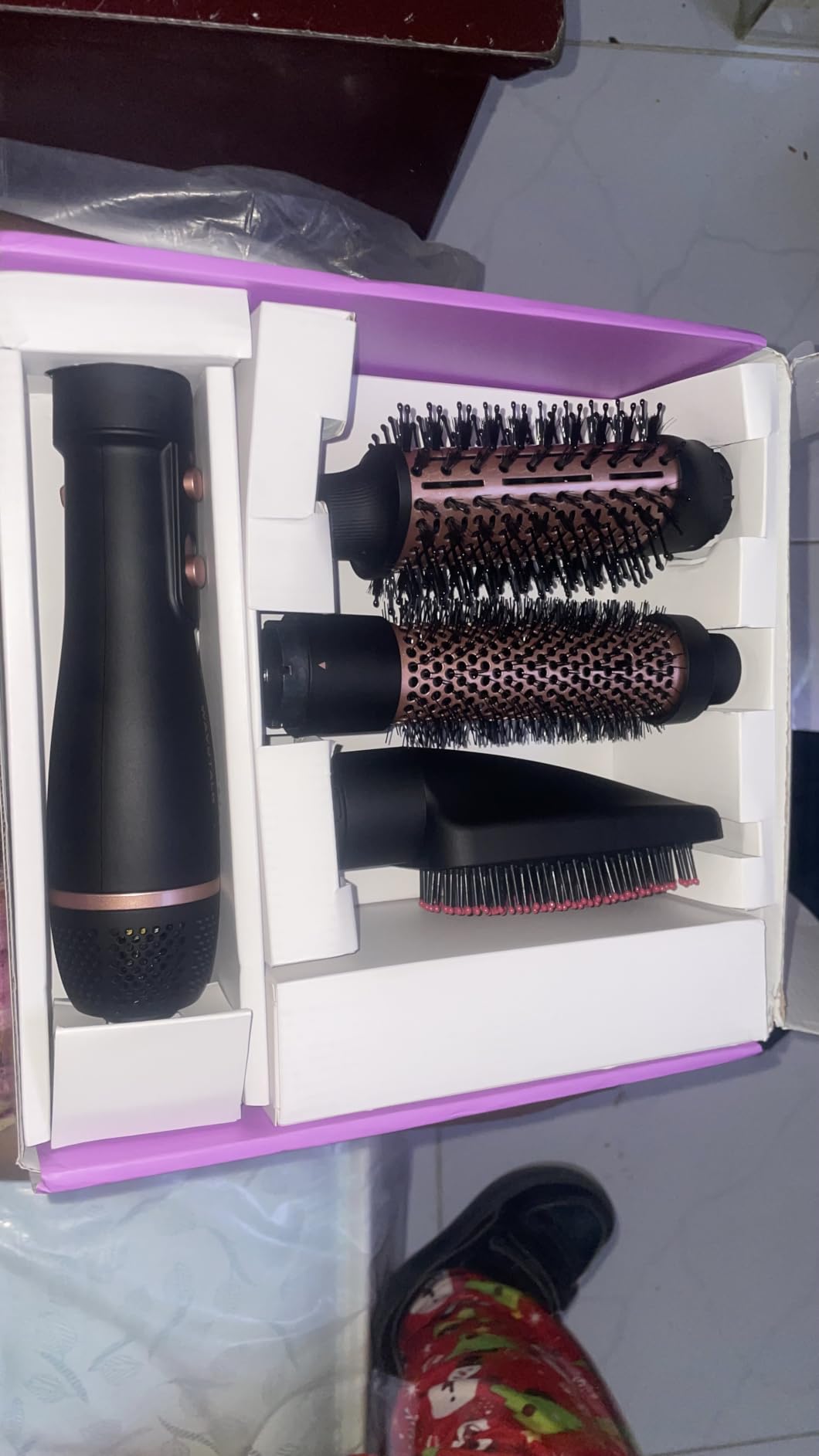 Wavytalk Hair Dryer Brush Set, Air Sculpt 4-in-1 Hot Air Brush Set | Blowout Brush Styler for Salon Blowouts, Volumizing, and Straightening, Sleek Frizz-Free for Every Hair Type, Black customer photo 1