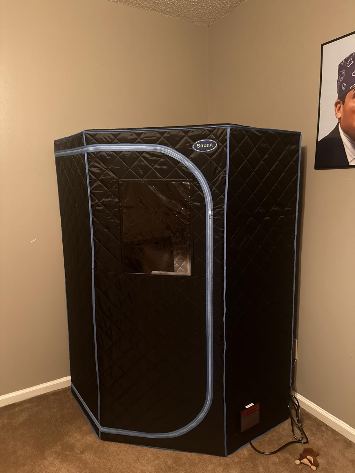 Portable Full Size Infrared Sauna for Home,Pentagonal Size Far Infrared Sauna,One Person Sauna Tent with Heating Foot Pad, Portable Chair, (L38 x W38 x H63, Grey) customer photo 1