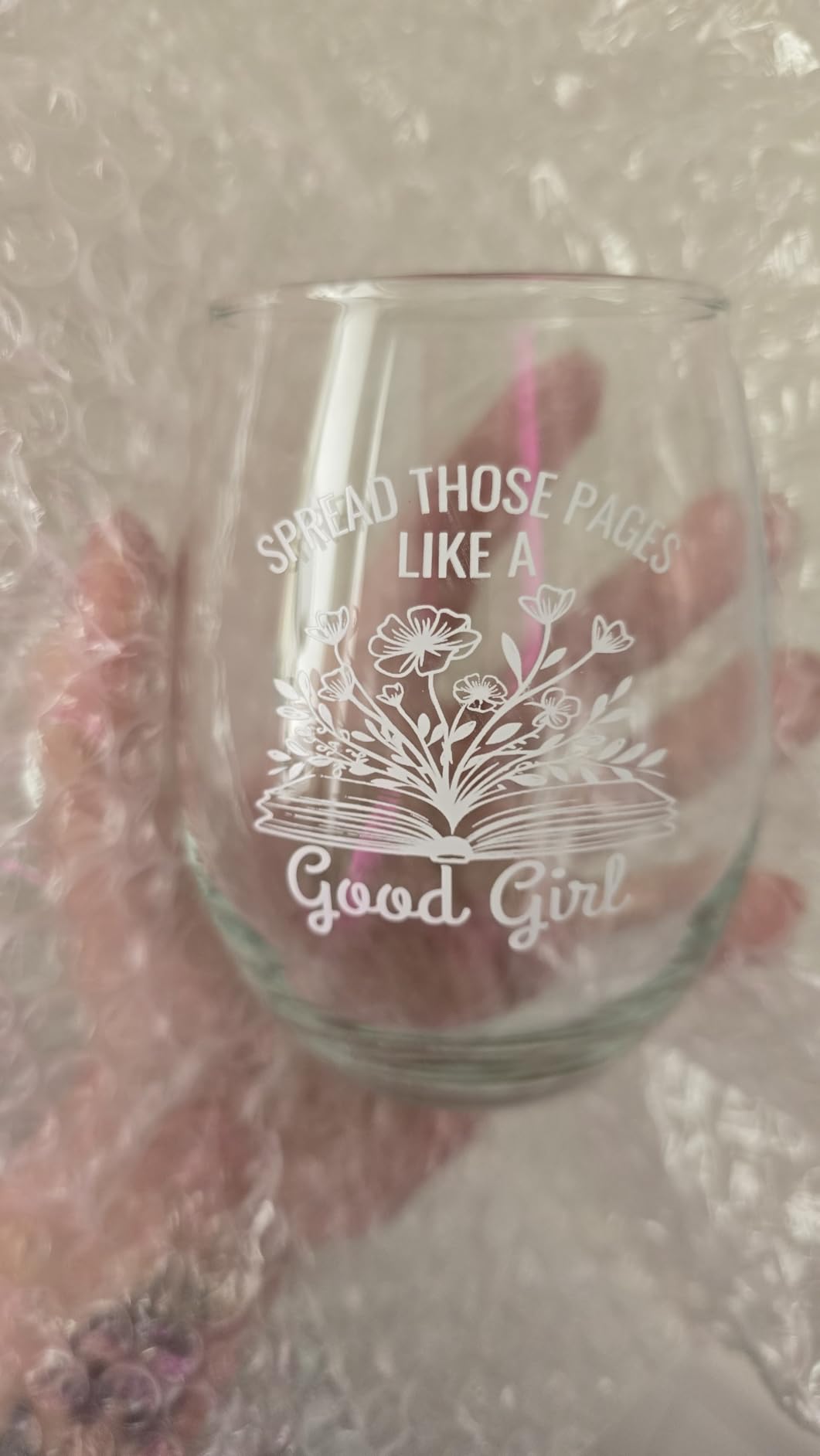 Glassicle Book Lovers Wine Glass - Funny Wine Glass for Women Who Love Spicy Books - Bookish Gift for Readers, Dark Romance BookTok Lover Cup for Her customer photo 1