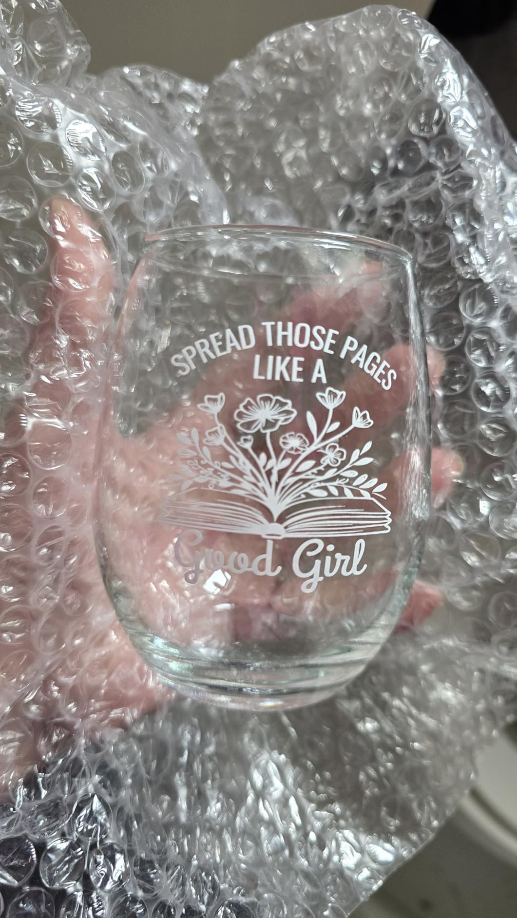 Glassicle Book Lovers Wine Glass - Funny Wine Glass for Women Who Love Spicy Books - Bookish Gift for Readers, Dark Romance BookTok Lover Cup for Her customer photo 2