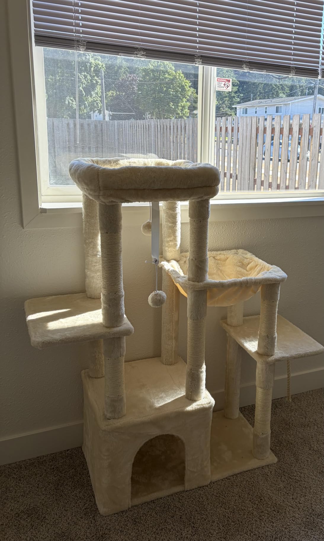 Heybly Cat Tree, 71-Inch Tall Cat Tower for Large Maine Coon Cats HCT037G | Cat Condo Furniture with Extra-Large Baseboard, Multi-Level Platforms, 2 Hammocks and 12 Scratching Posts, Smoky Gray customer photo 2