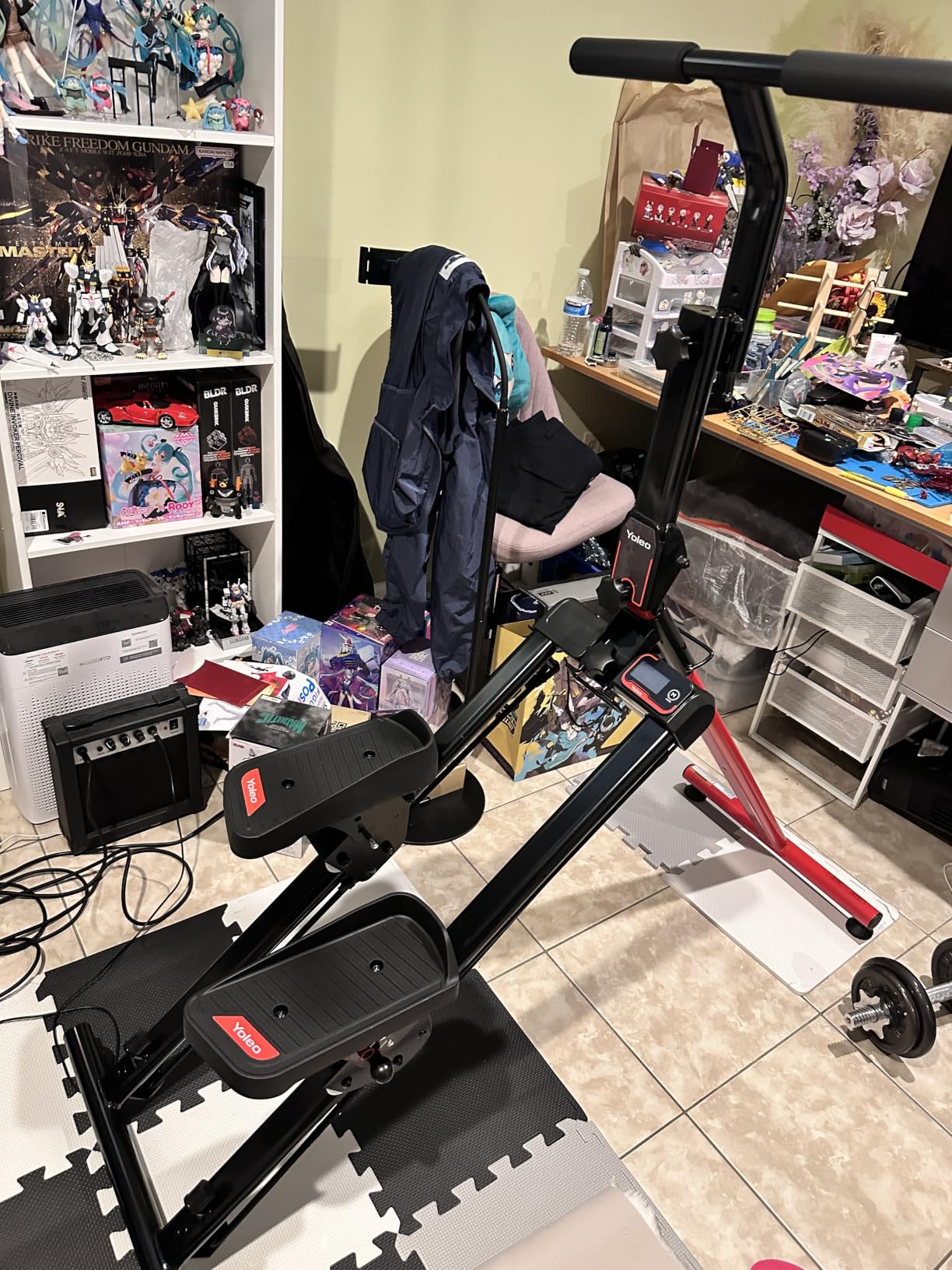 YOLEO Adjustable Resistance Stair Steppers for Exercise at Home, Folding Cardio Stairmaster with 3 Workout Modes & Oversized Pedal,90% Pre-Assembled Stair Climber with Handlebar for Full Body Workout customer photo 1