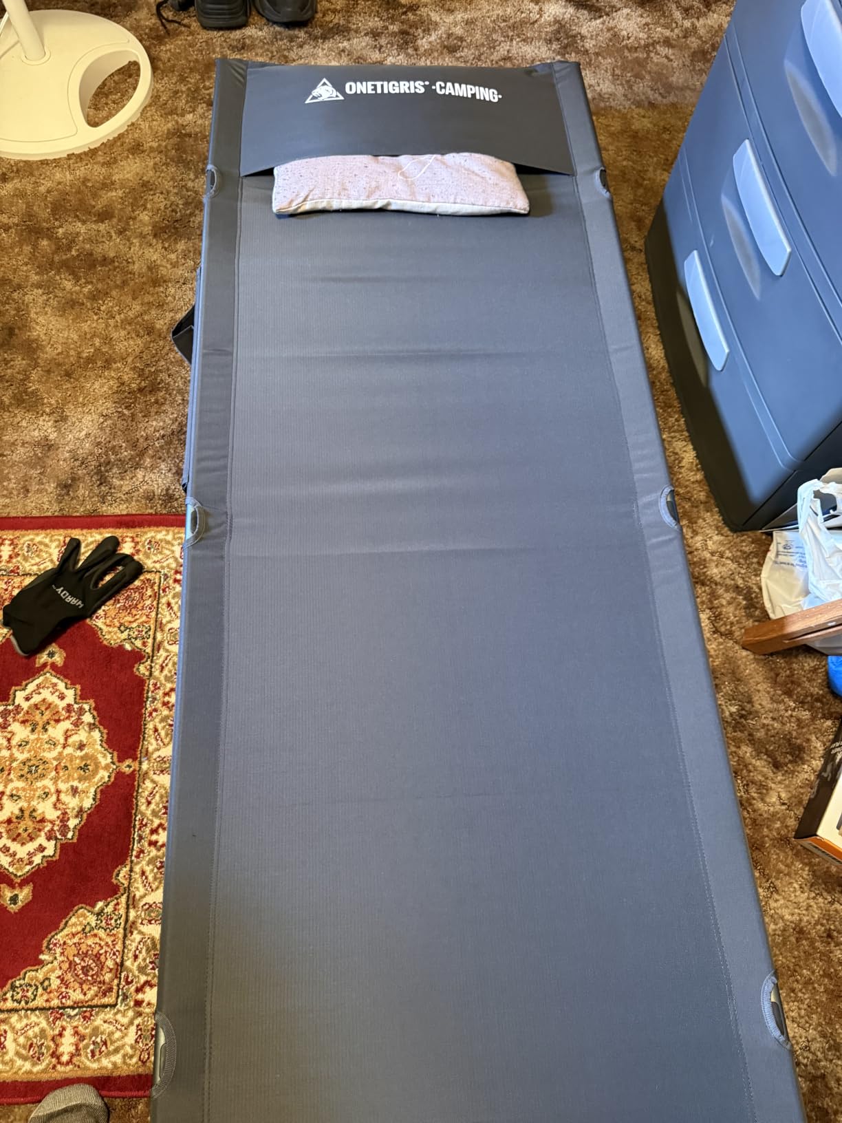 ONETIGRIS SUPRAGRIS Camping Cot, Support Up to 400lbs, Lightweight Comfortable Folding Bed for Camping, Hiking, Backpacking, Travel, Car Trips, Office Nap (Gray) customer photo 2