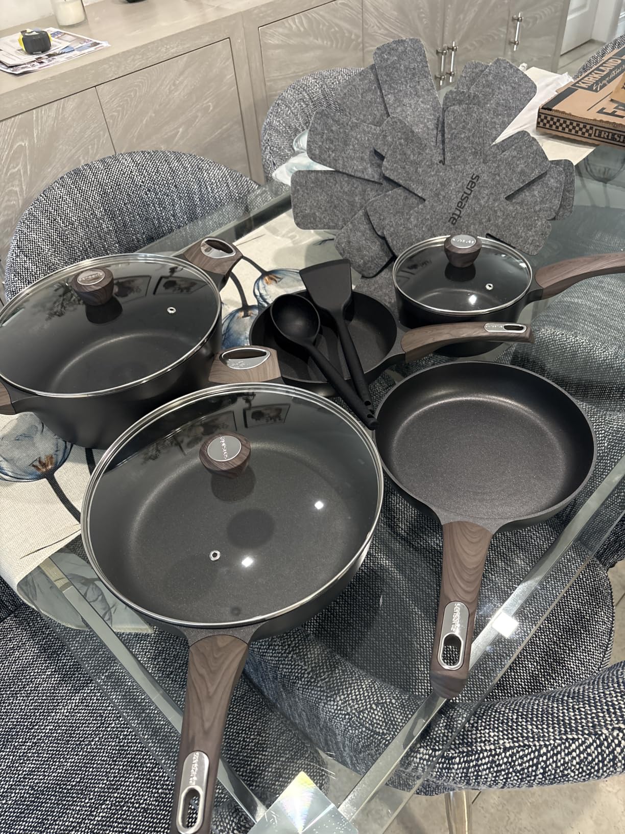 SENSARTE Ceramic Pots and Pans Set Nonstick, Kitchen Cookware Sets, 14-Piece Induction Cookware, Non-toxic Healthy Non Stick Cooking Set, with Frying Pans Set, PFAS PTFE PFOA PFOS Free customer photo 1