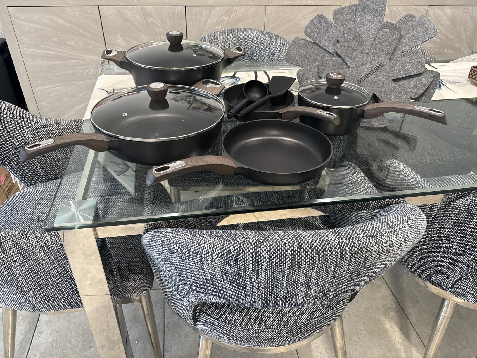 SENSARTE Ceramic Pots and Pans Set Nonstick, Kitchen Cookware Sets, 14-Piece Induction Cookware, Non-toxic Healthy Non Stick Cooking Set, with Frying Pans Set, PFAS PTFE PFOA PFOS Free customer photo 2