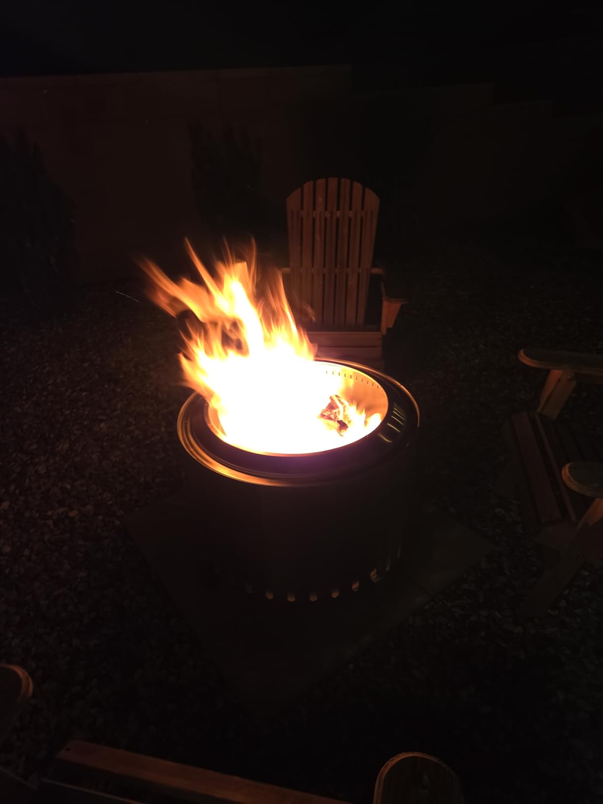 Florise 27 Inch Smokeless Fire Pit, Outdoor Portable Firepit with Waterproof Cover & Poker, Stainless Steel Wood Burning Fireplace for Outside,Patio, Camping, Bonfire, Silver customer photo 1